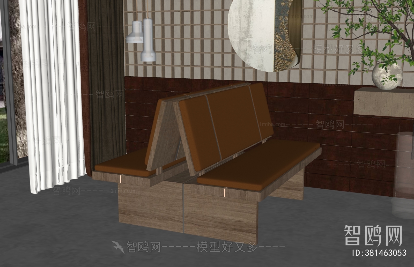 新中式卡座沙发