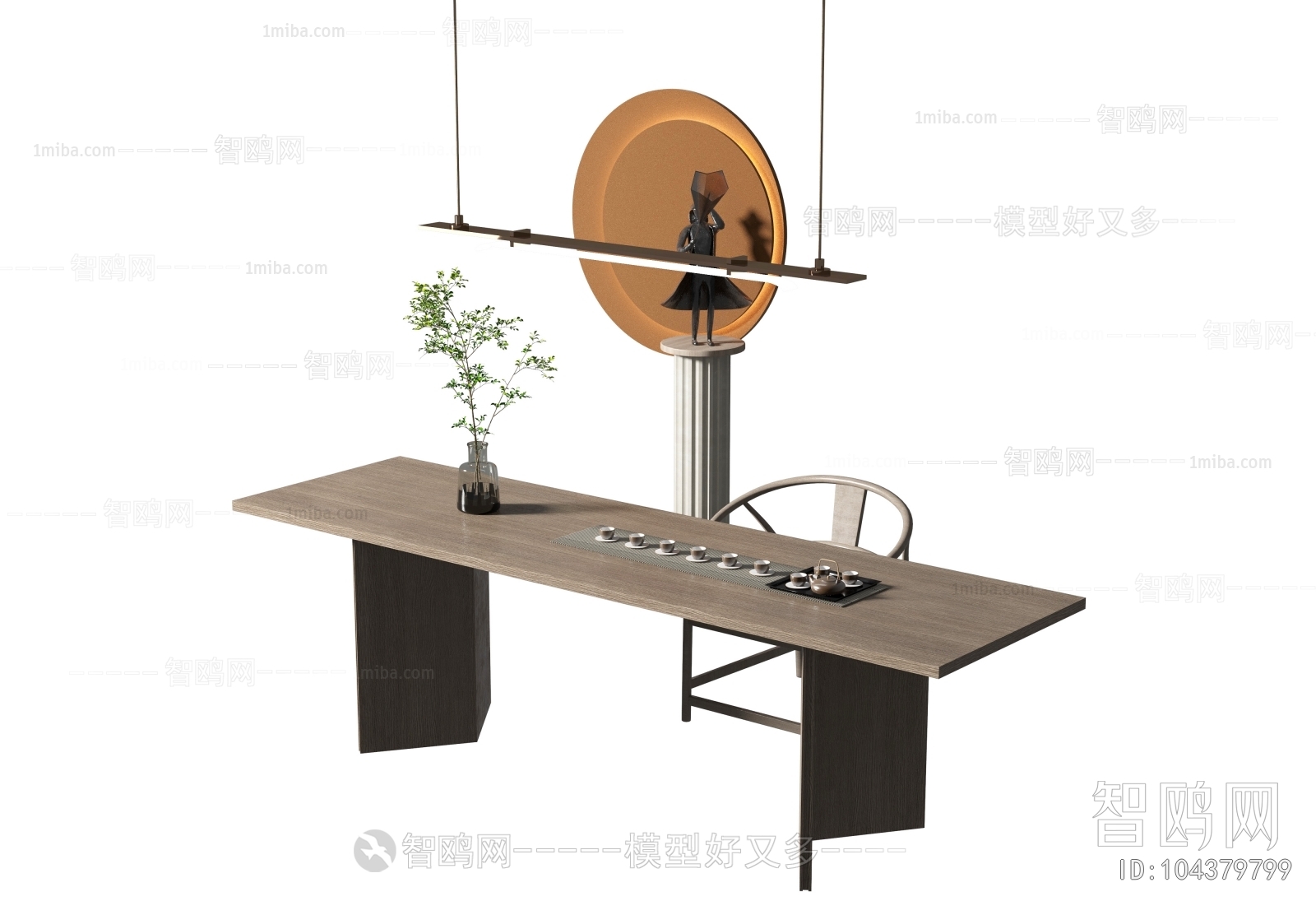 New Chinese Style Computer Desk And Chair