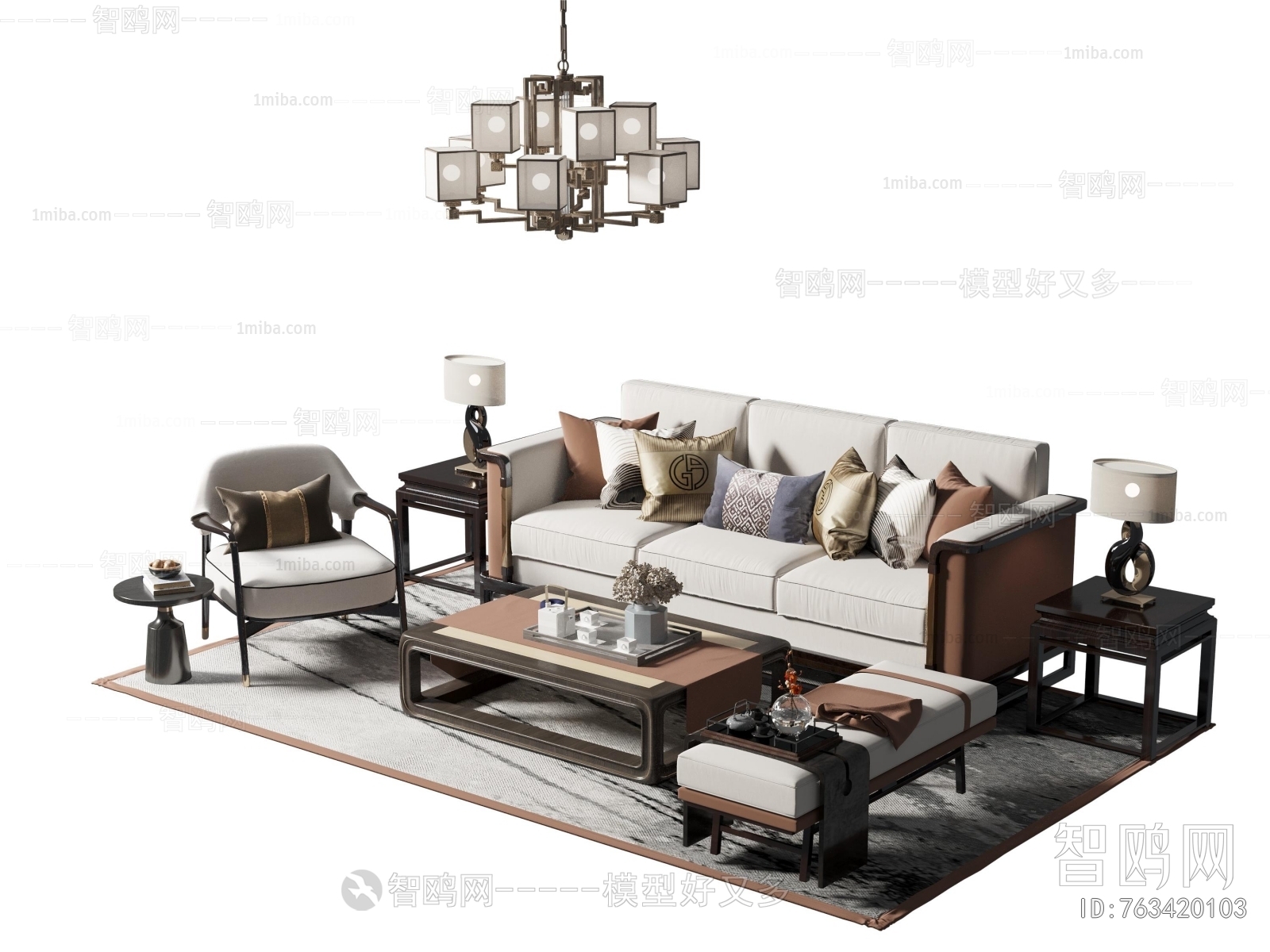 New Chinese Style Sofa Combination