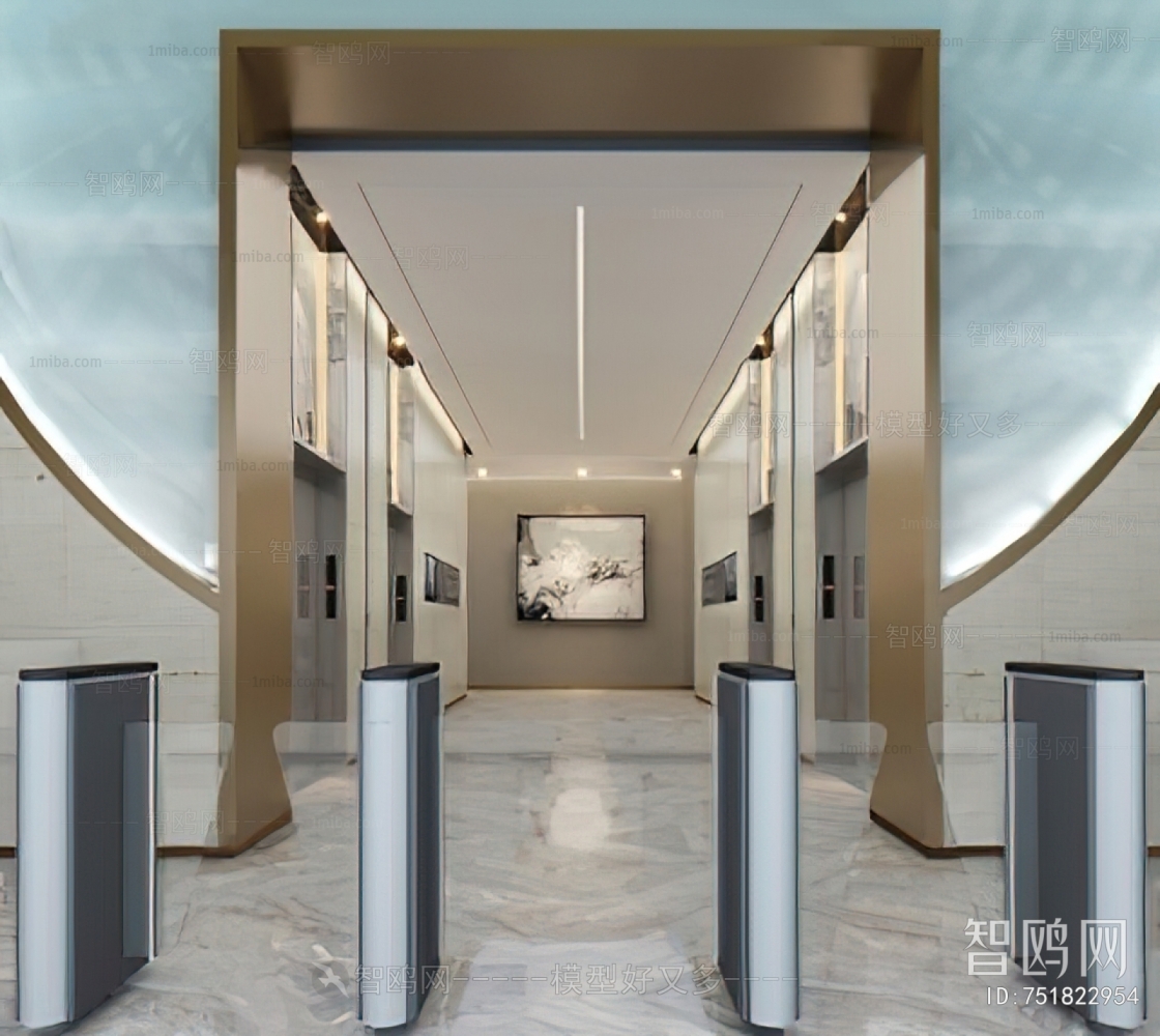 Modern Office Elevator Hall