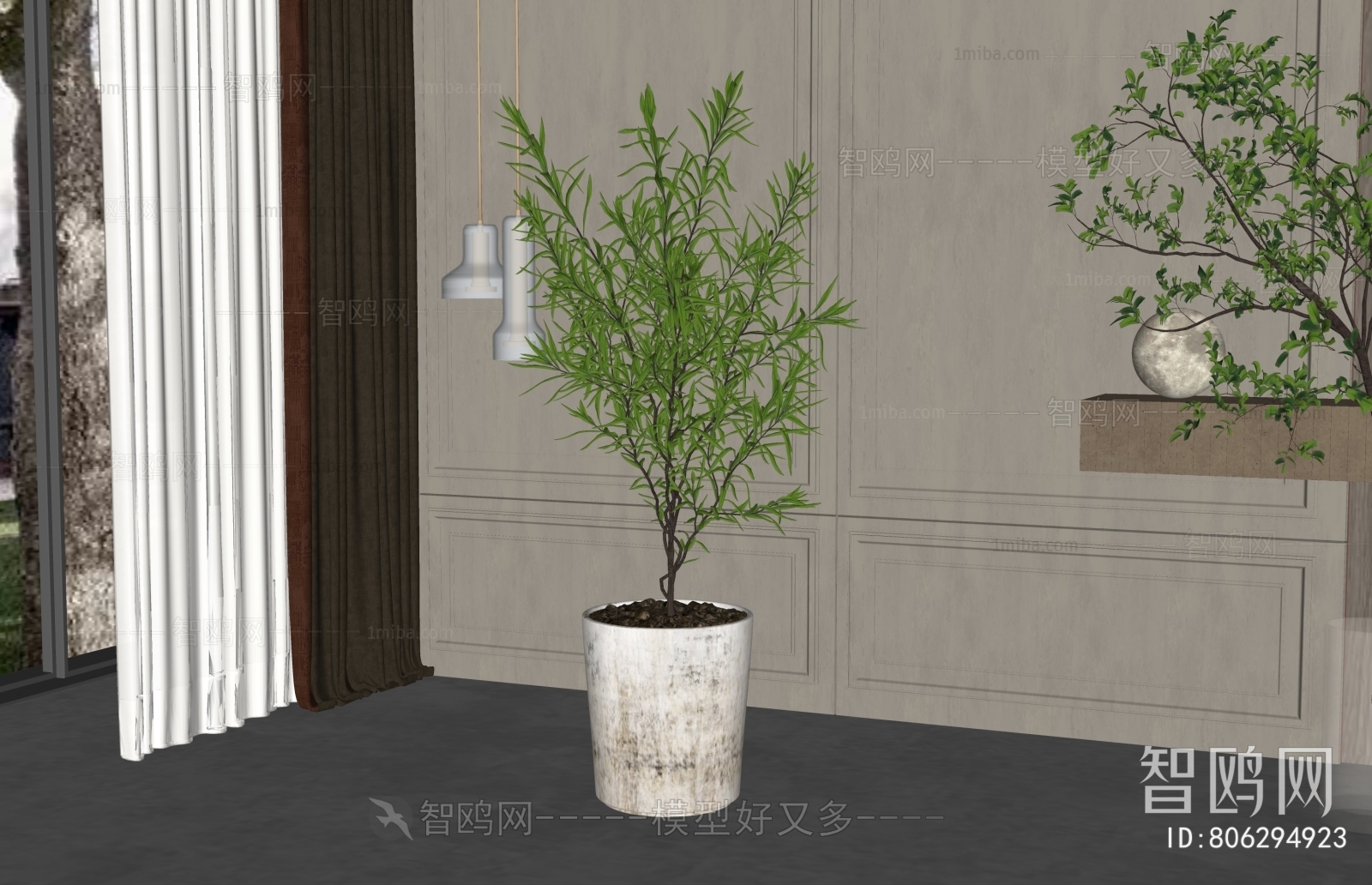 Modern Ground Green Plant Potted Plants