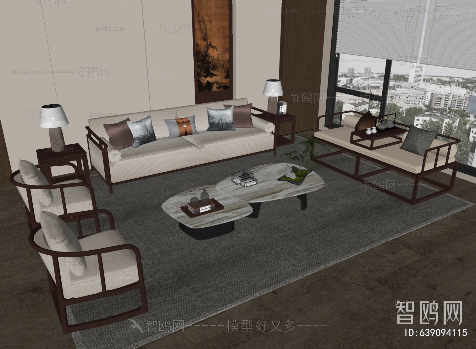 New Chinese Style A Living Room