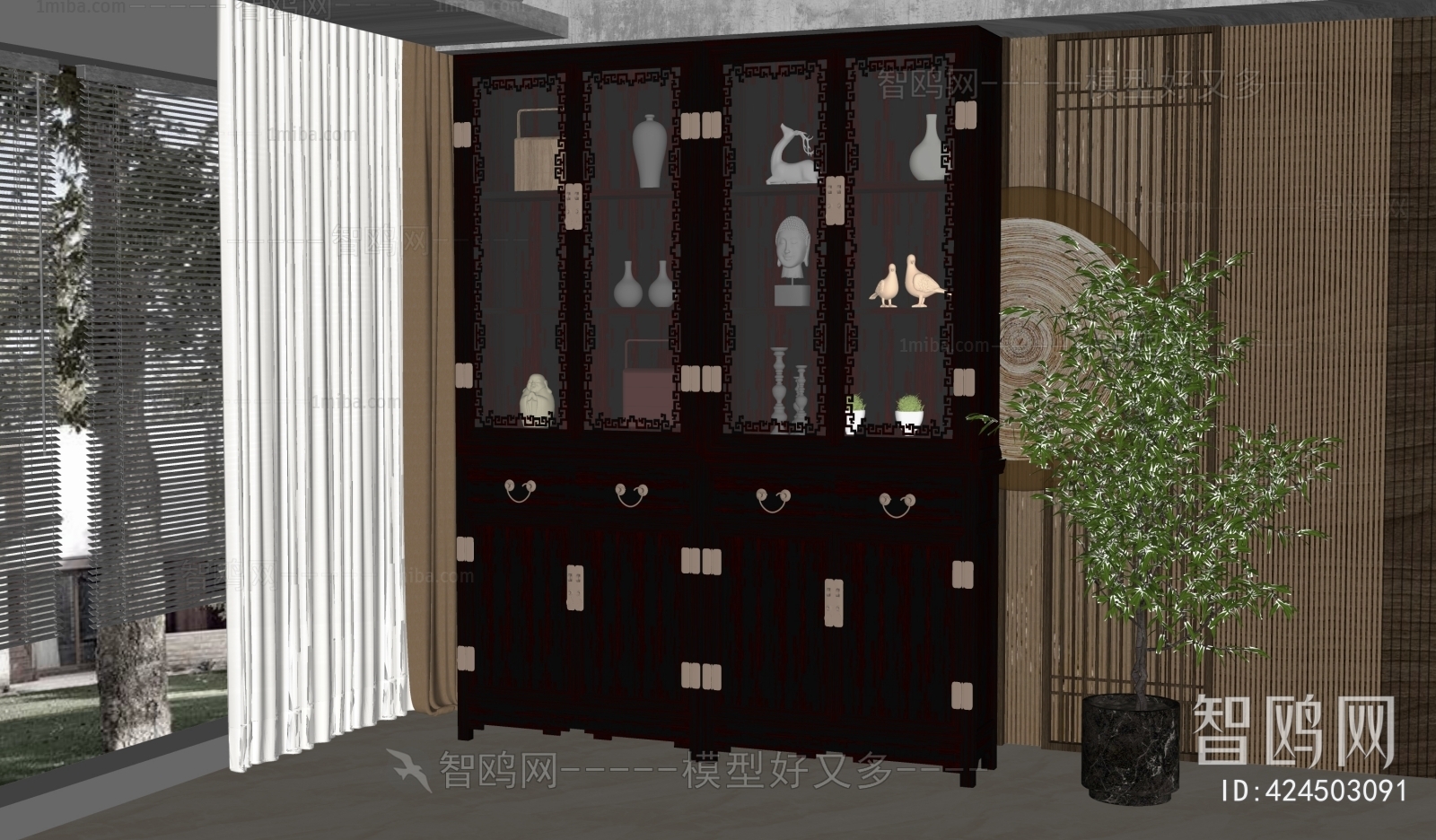 New Chinese Style Decorative Cabinet