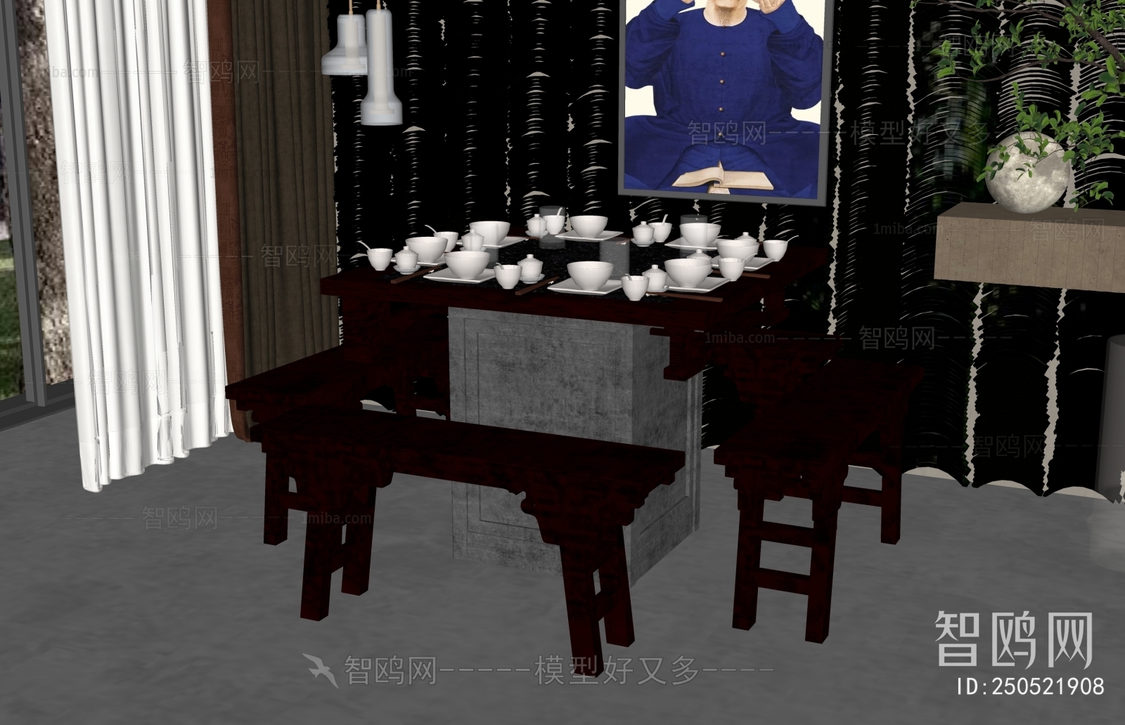 New Chinese Style Dining Table And Chairs