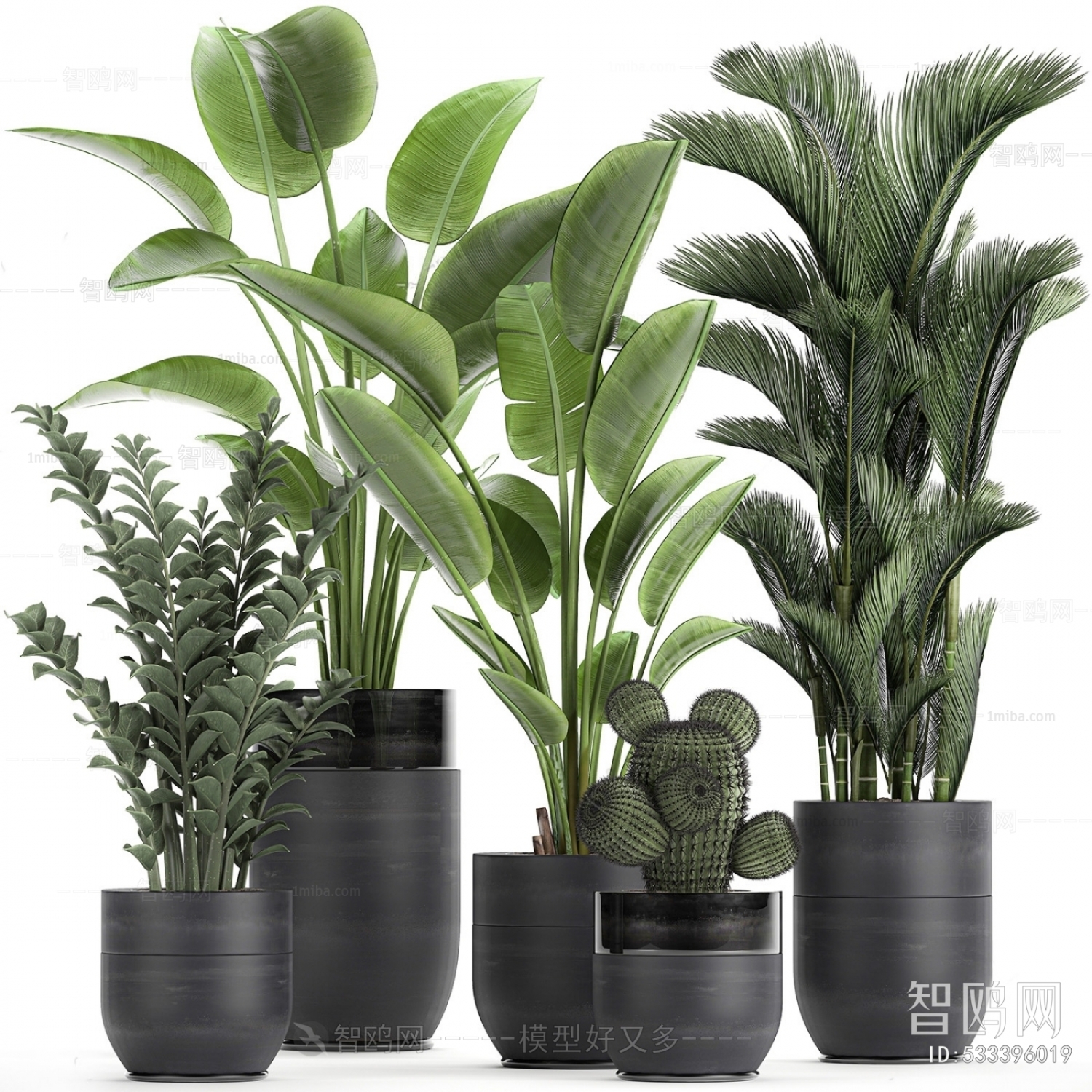 Modern Ground Green Plant Potted Plants