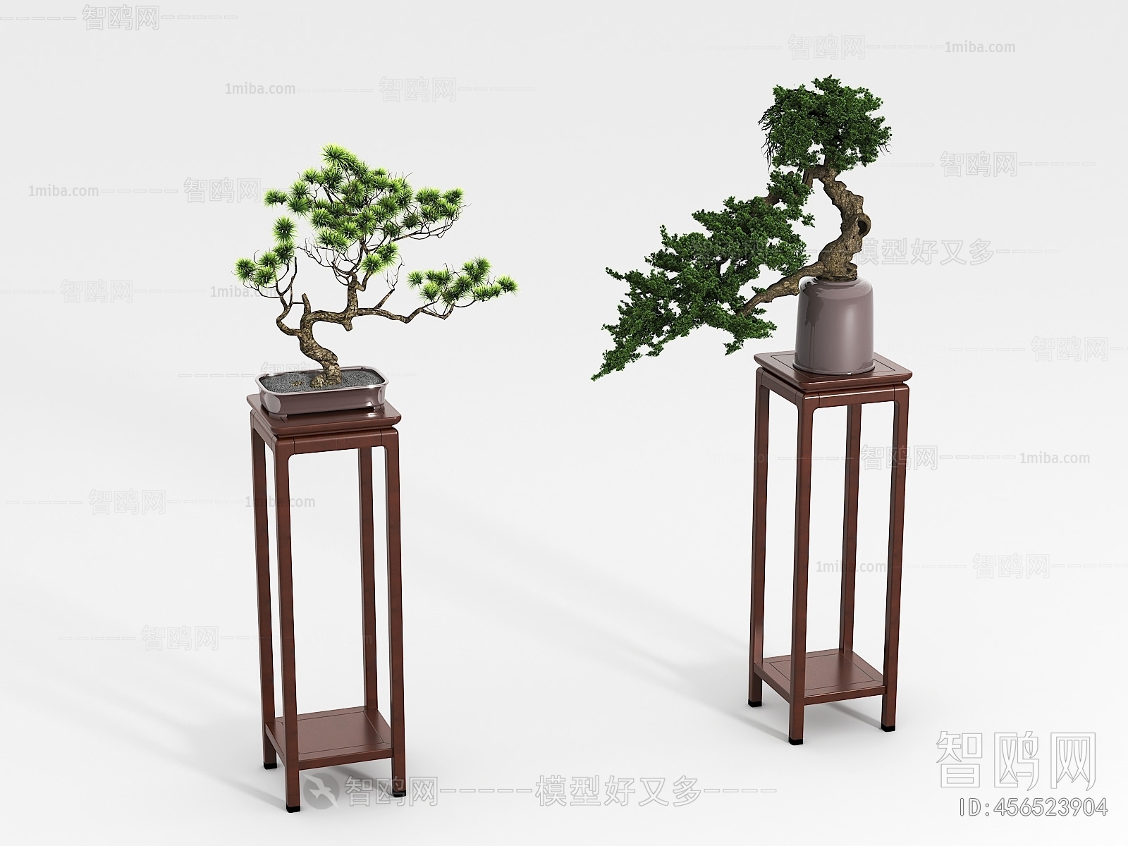 新中式花架盆栽