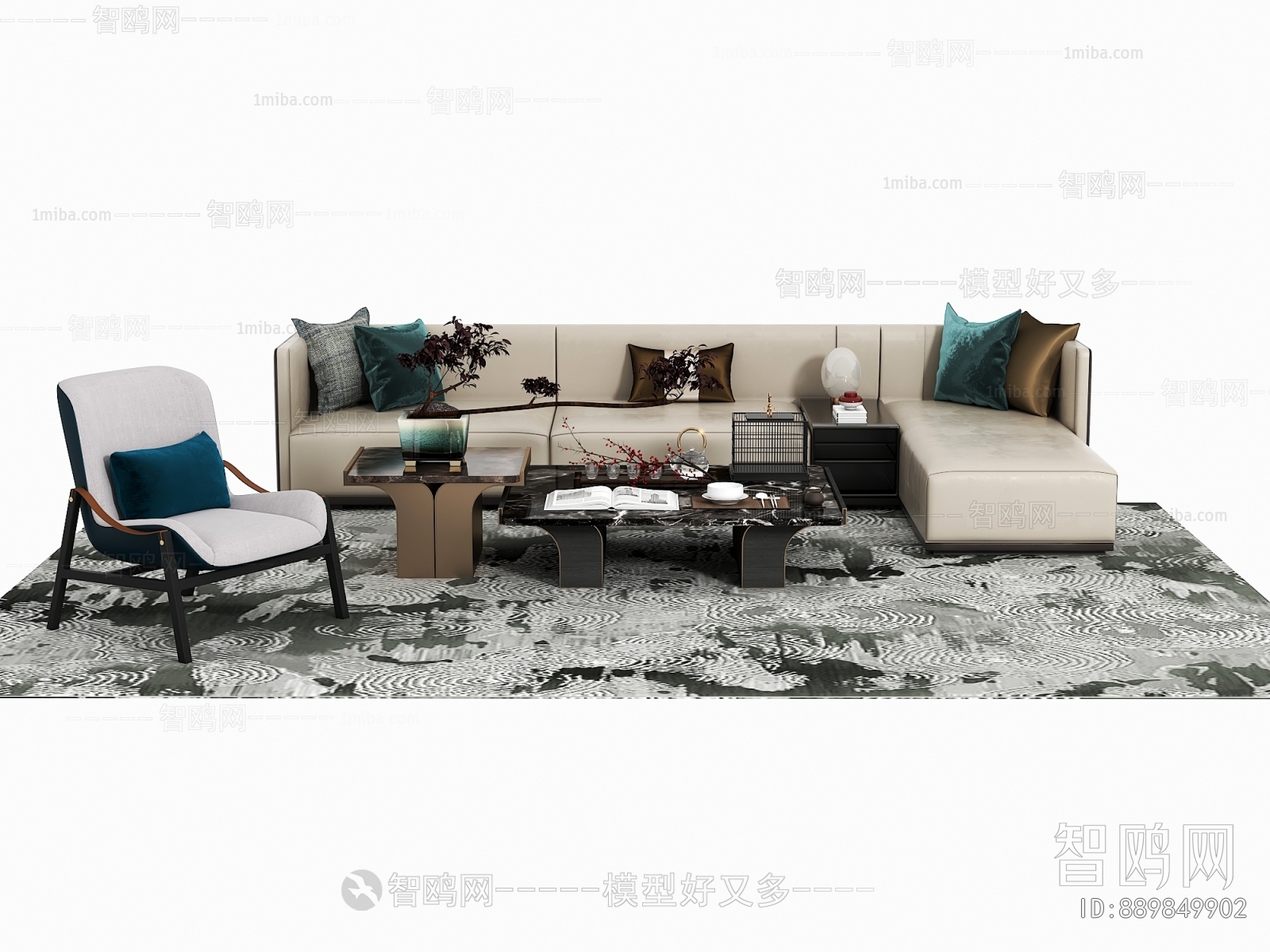 New Chinese Style Sofa Combination