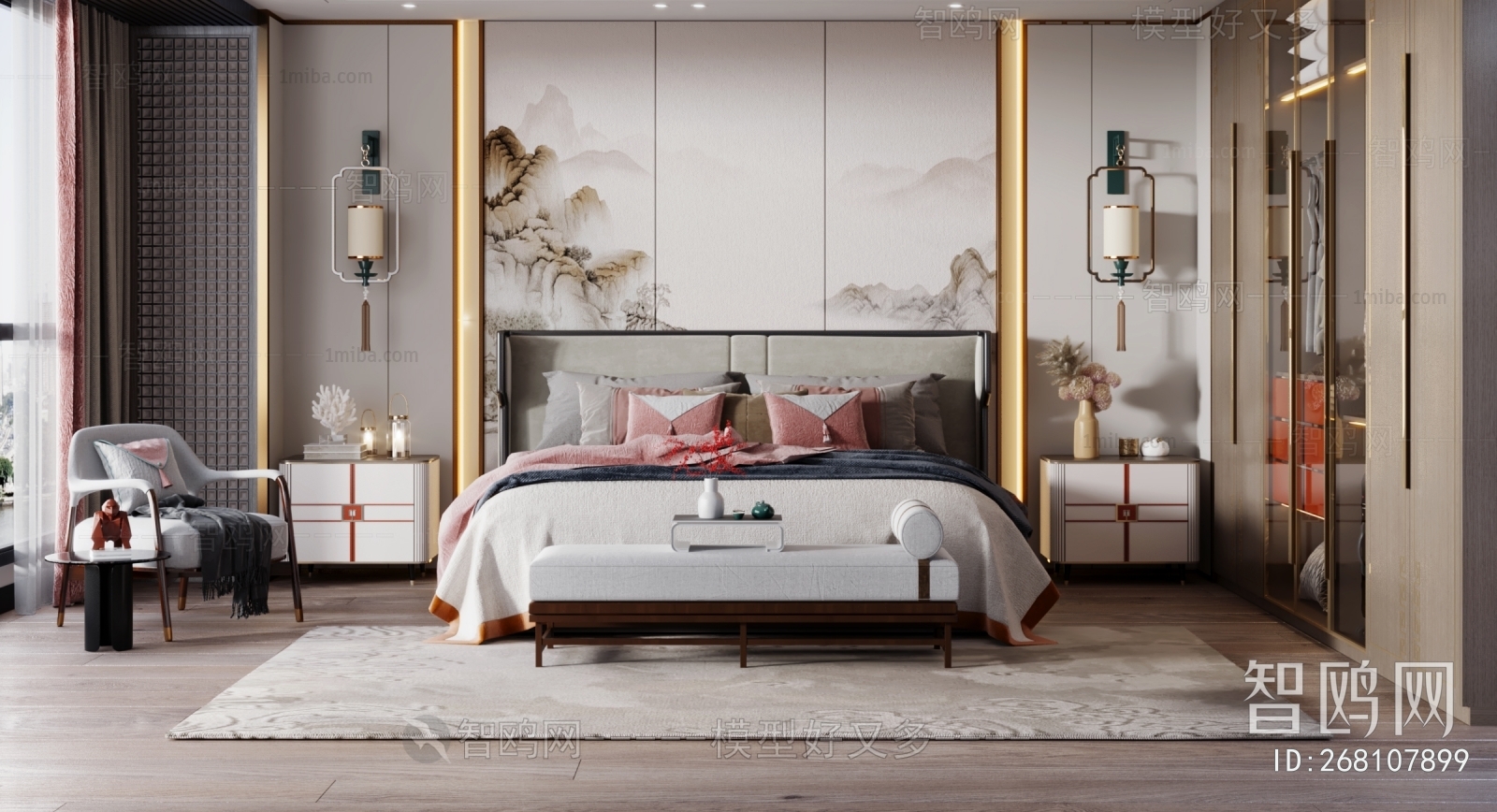 New Chinese Style Bedroom