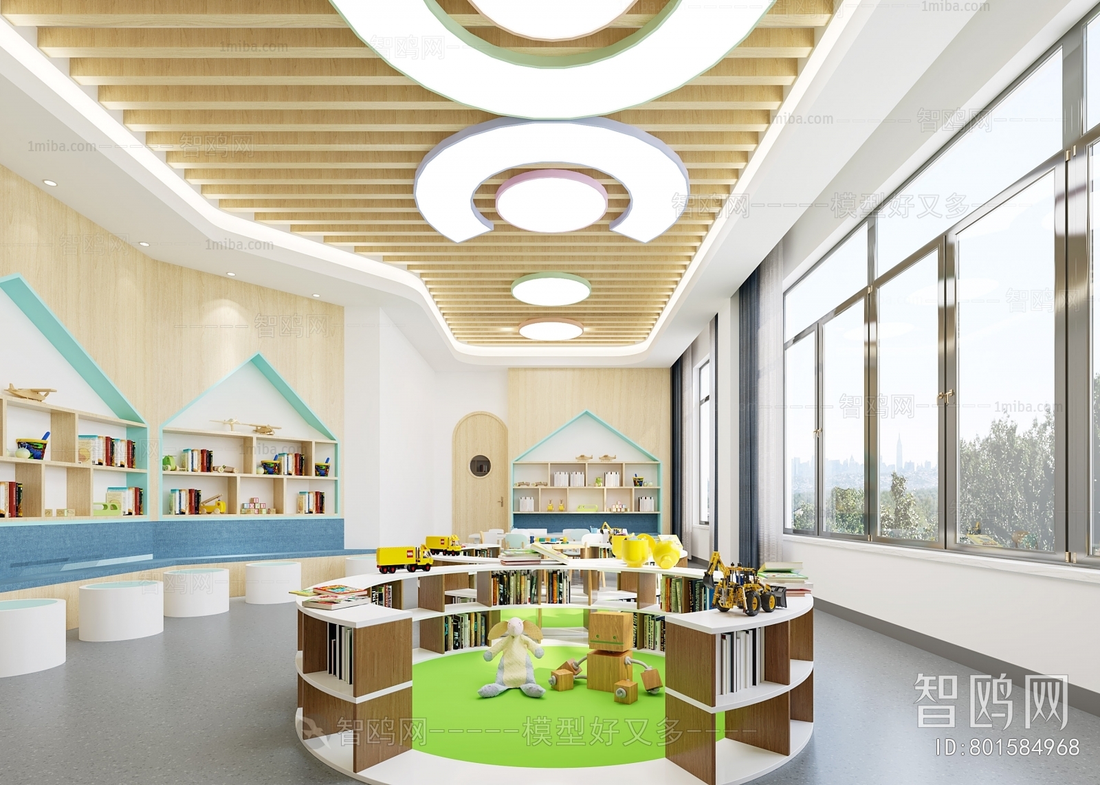 现代幼儿园阅览室