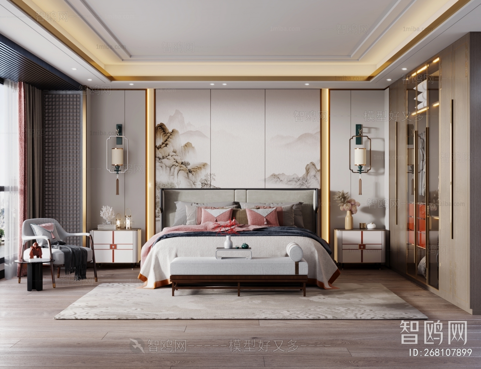 New Chinese Style Bedroom