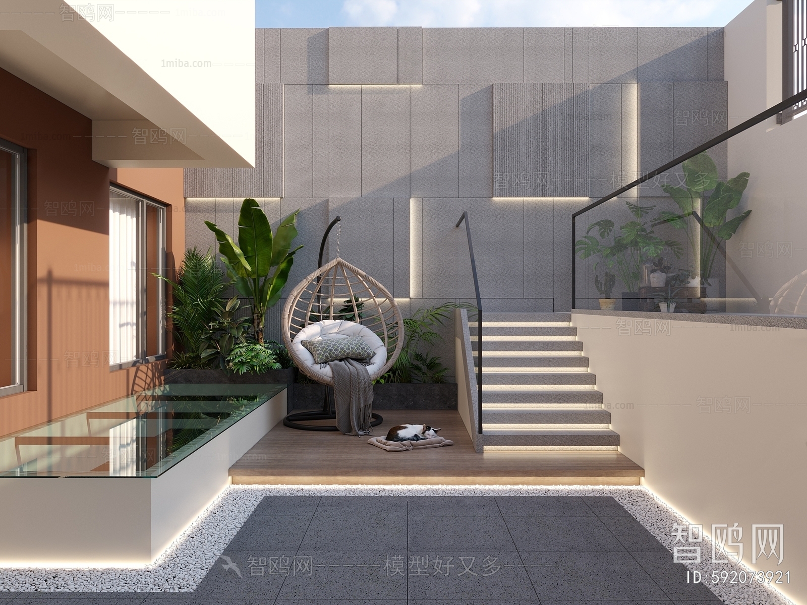 Modern Courtyard/landscape