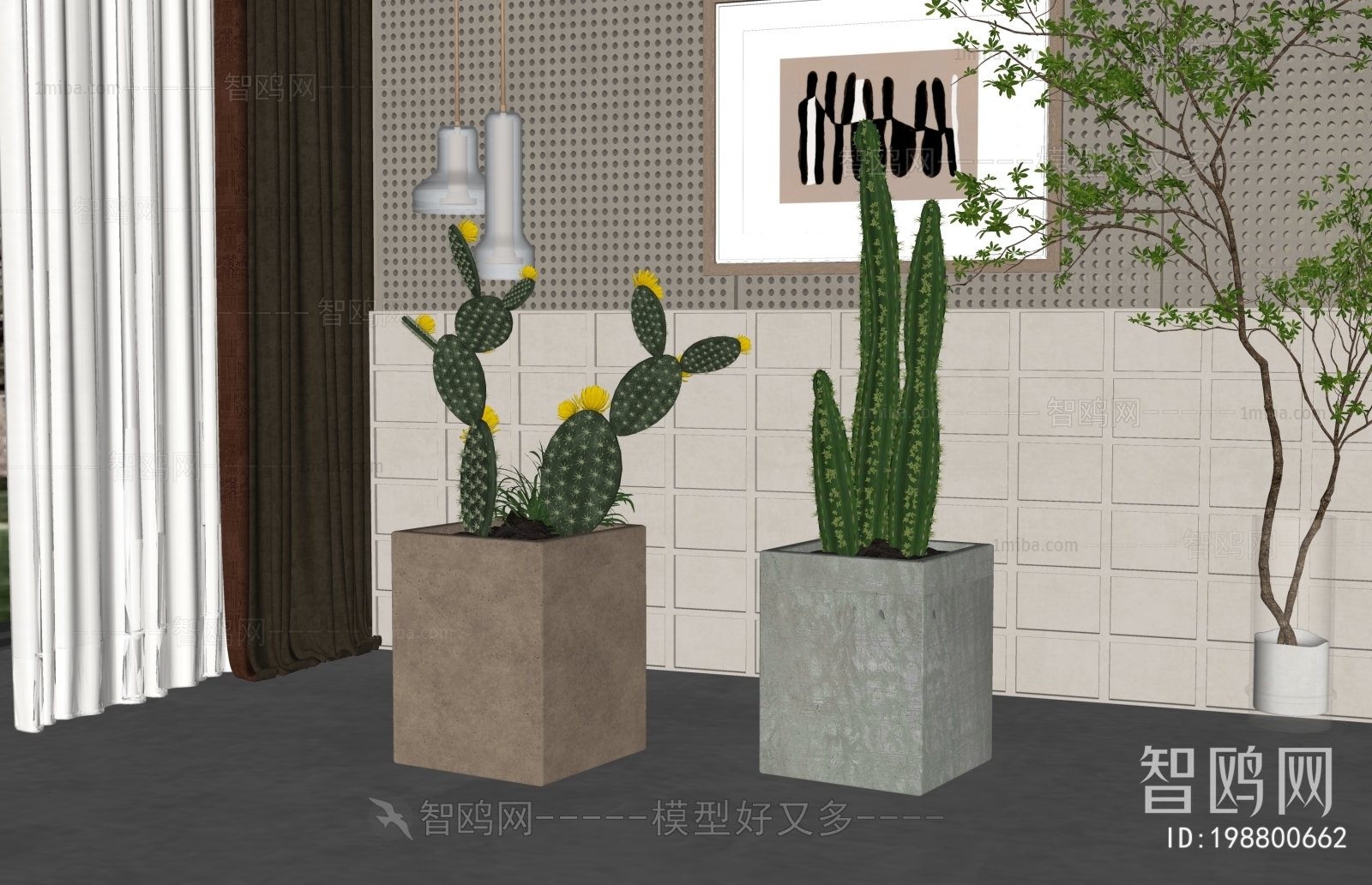 Wabi-sabi Style Ground Green Plant Potted Plants