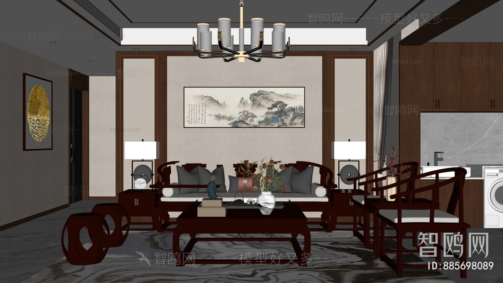 New Chinese Style A Living Room