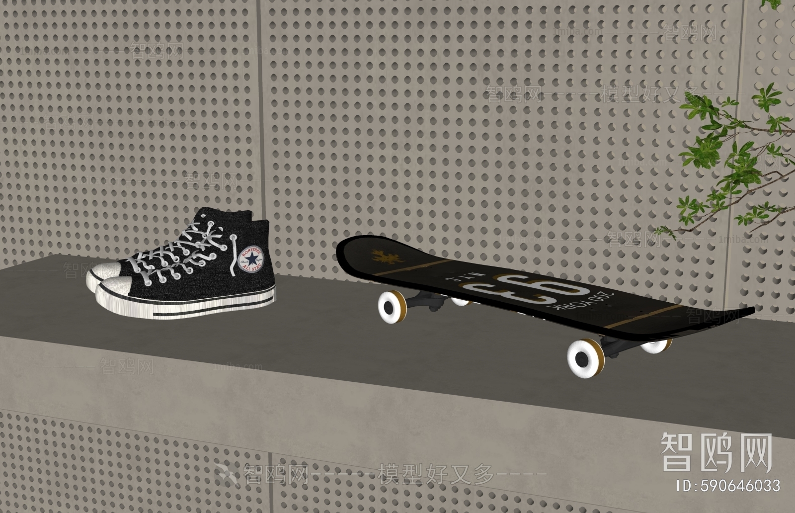 现代滑板鞋子组合
