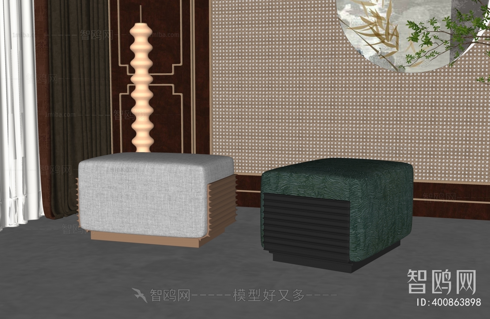 New Chinese Style Sofa Stool