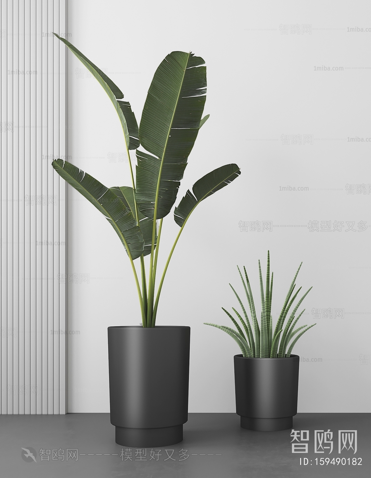 Modern Potted Green Plant