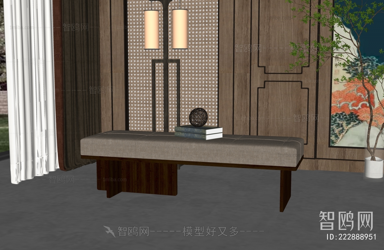 New Chinese Style Sofa Stool