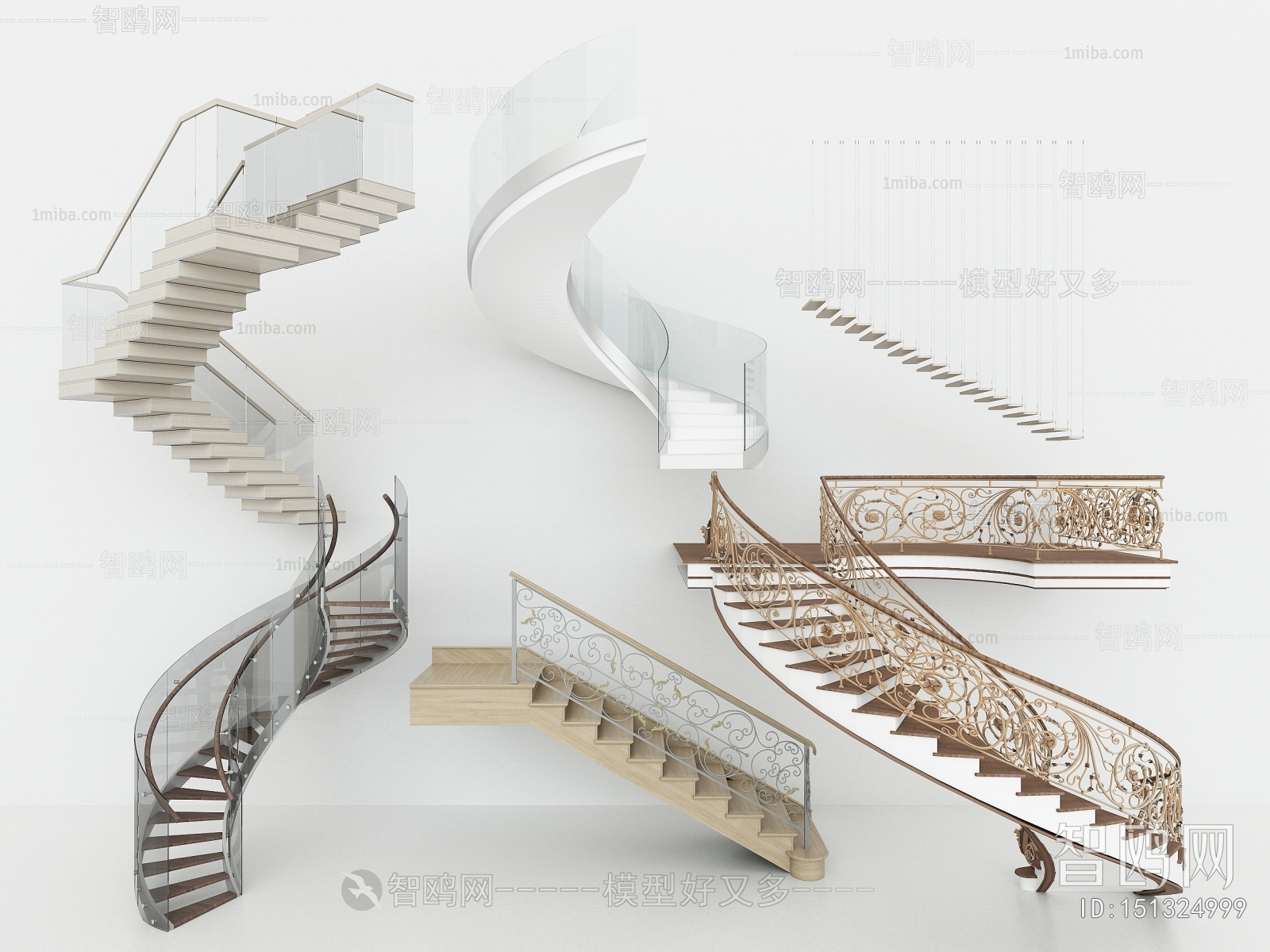 Modern European Style Rotating Staircase