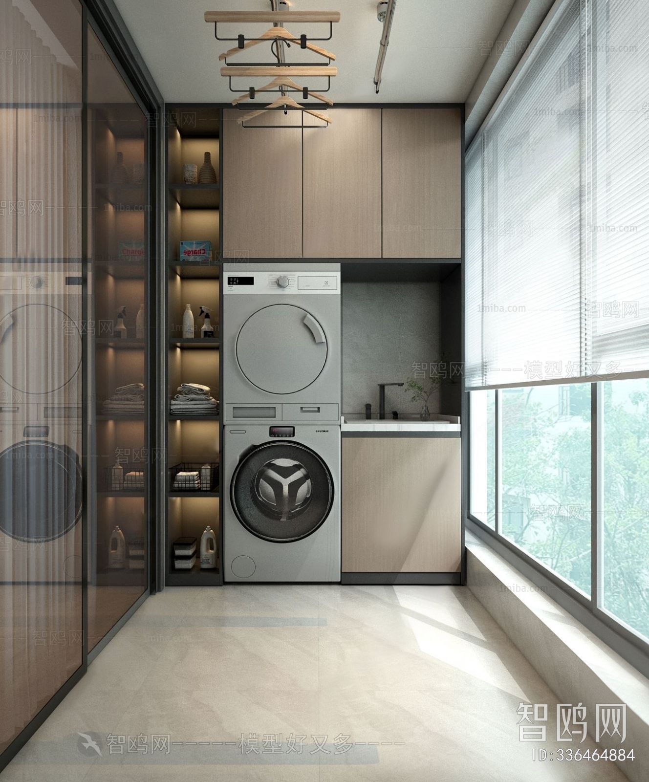 Modern Balcony Laundry Room