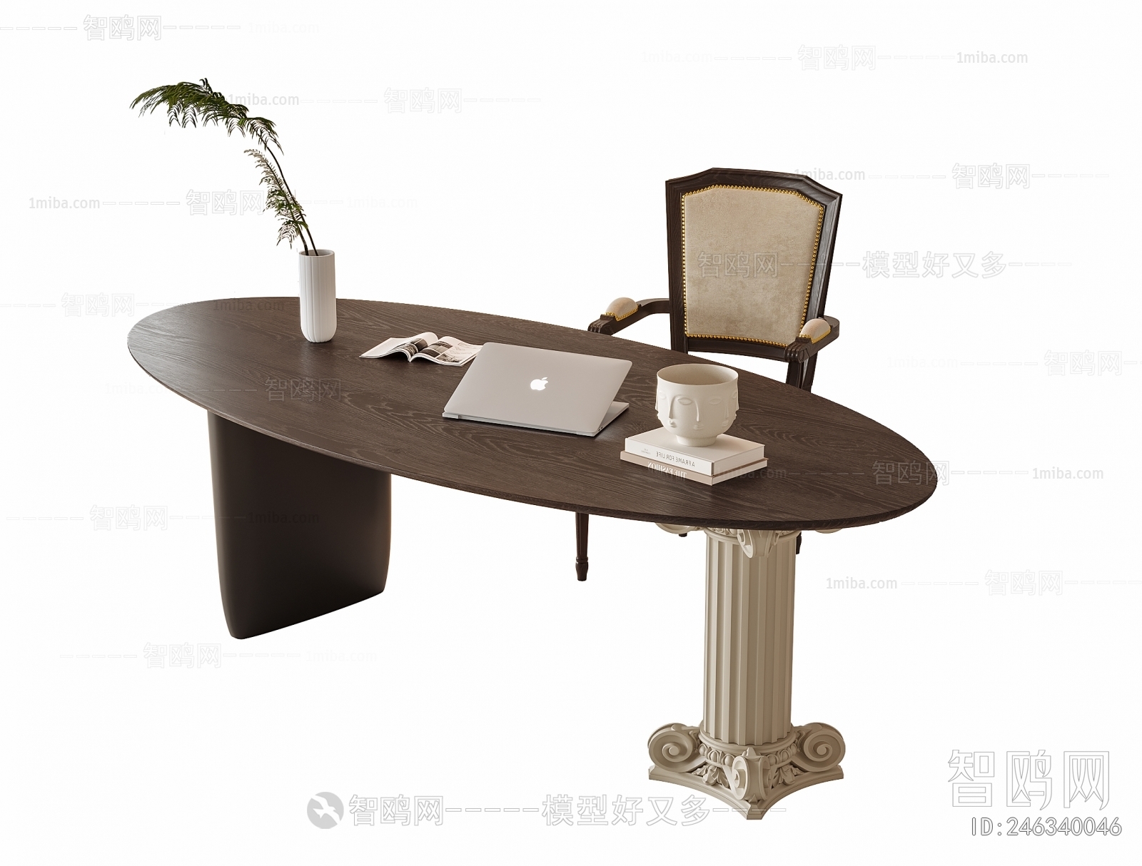 French Style Computer Desk And Chair