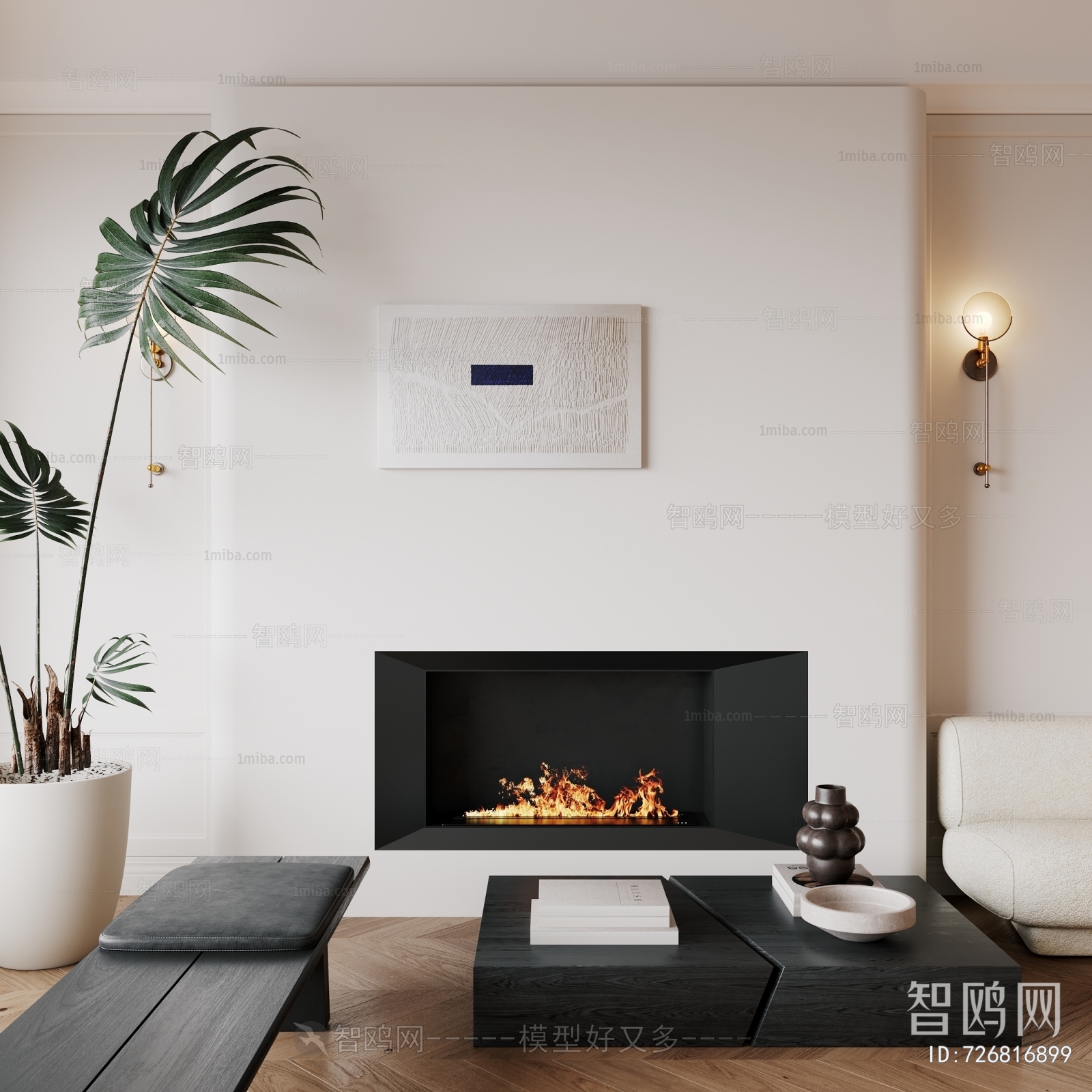 Wabi-sabi Style Fireplace