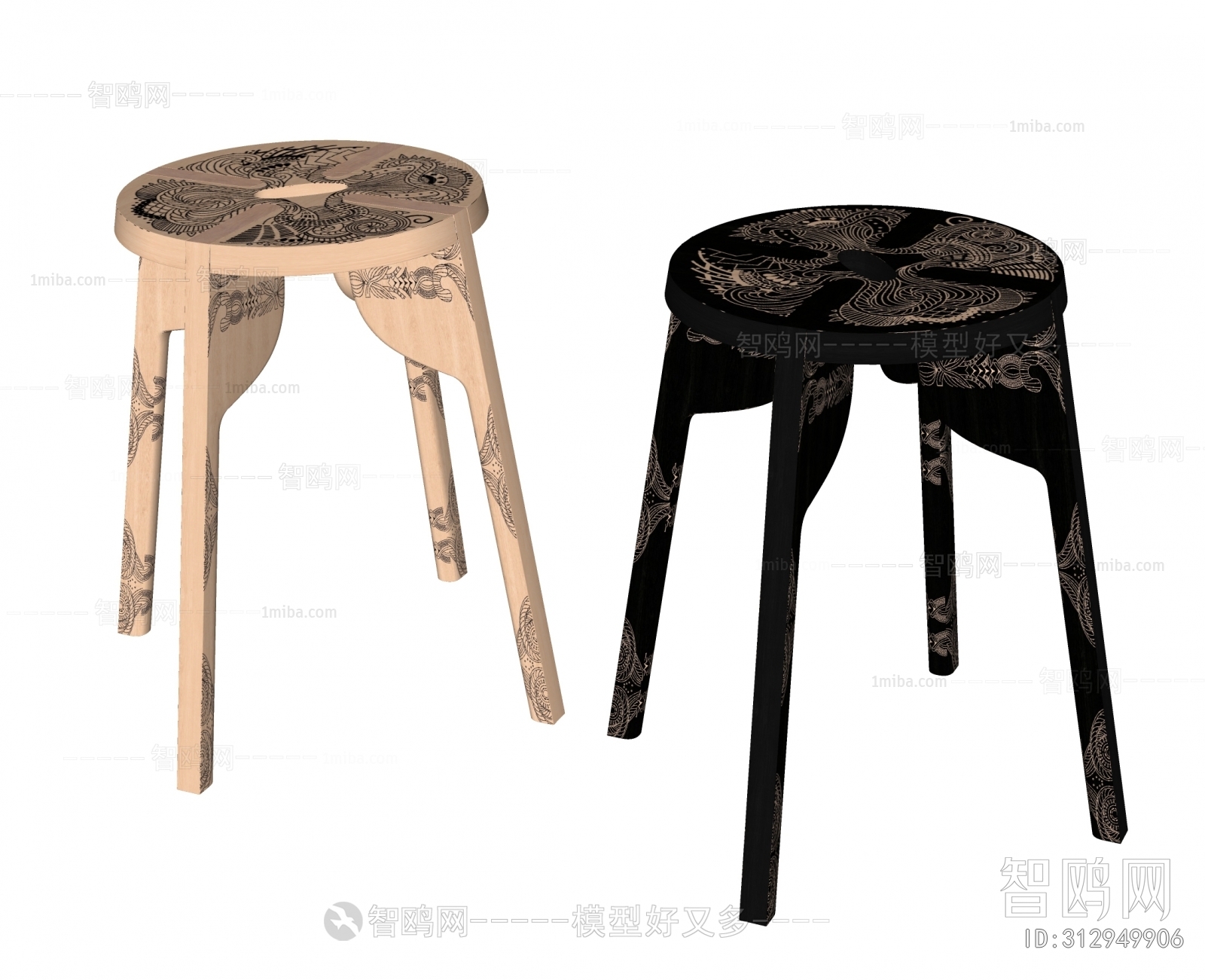 New Chinese Style Bar Stool