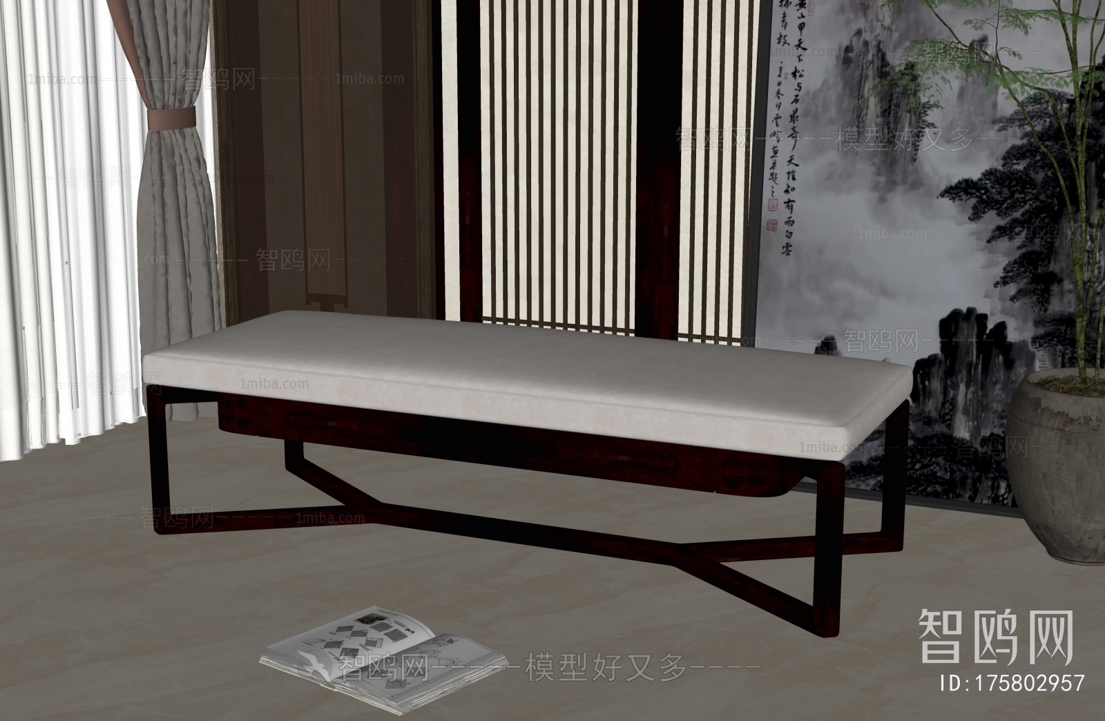 New Chinese Style Sofa Stool