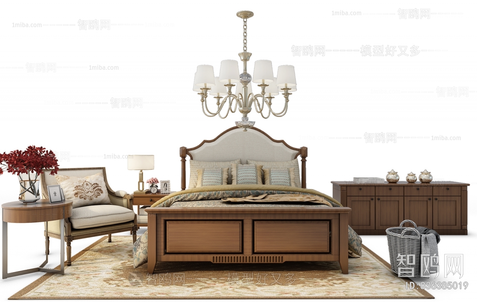 Simple European Style Double Bed