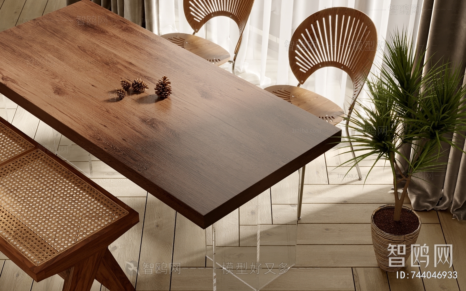 Wabi-sabi Style Dining Table And Chairs