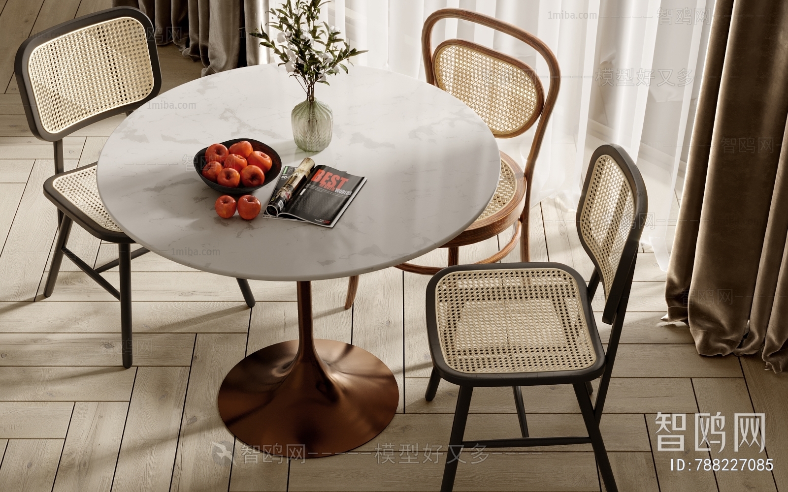 Wabi-sabi Style Dining Table And Chairs