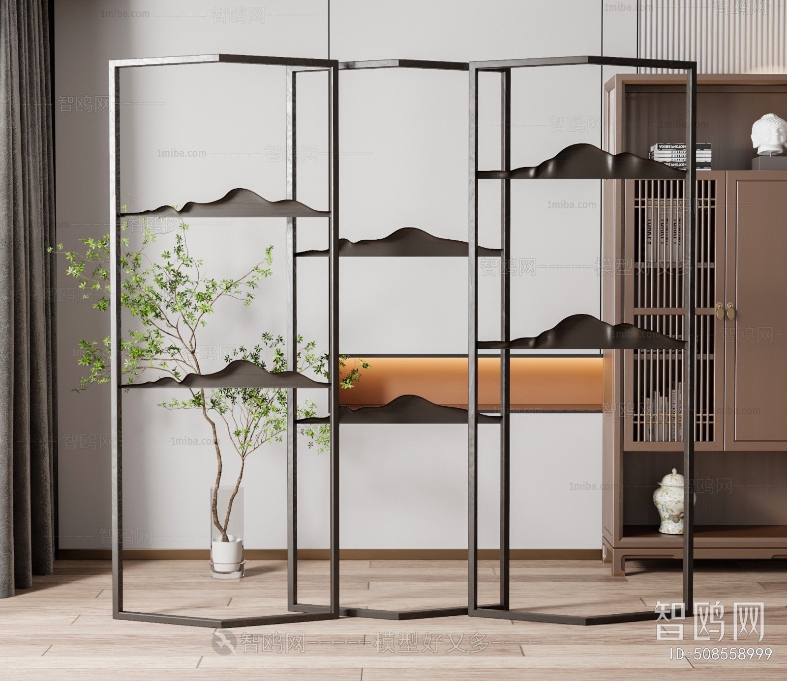 New Chinese Style Wooden Screen Partition