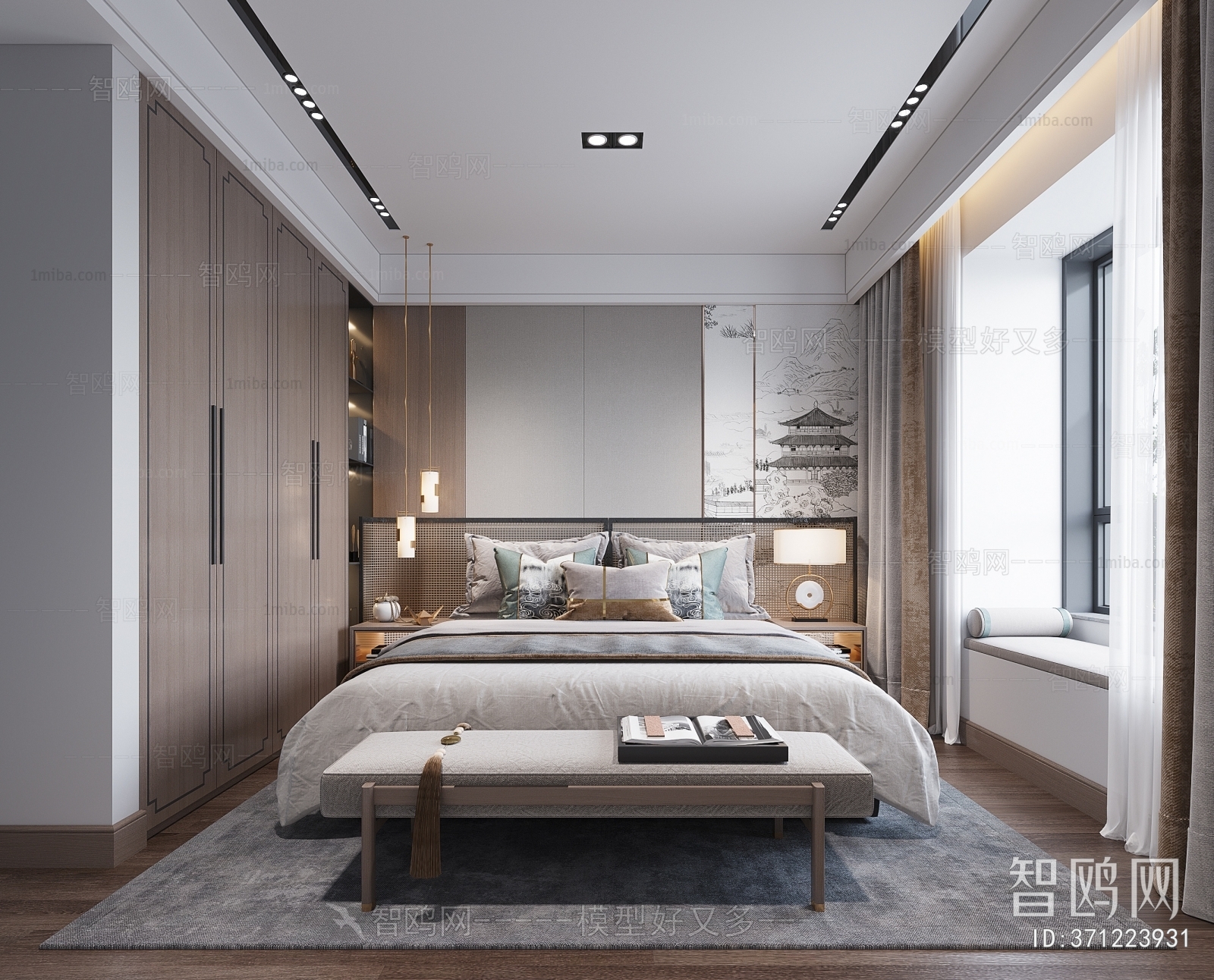 New Chinese Style Bedroom