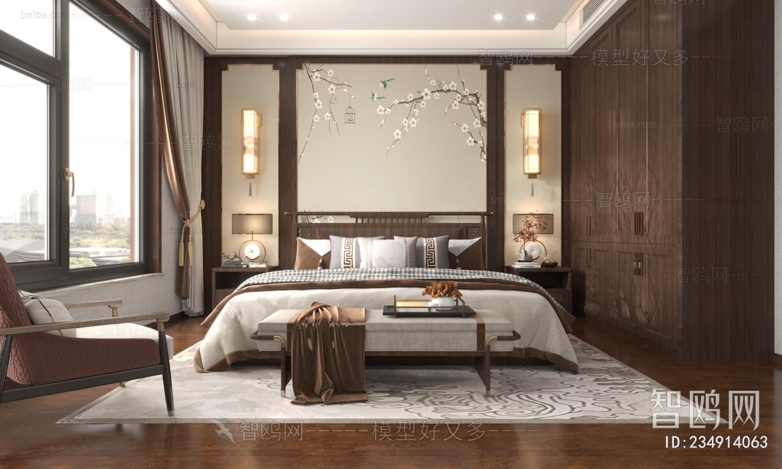 New Chinese Style Bedroom