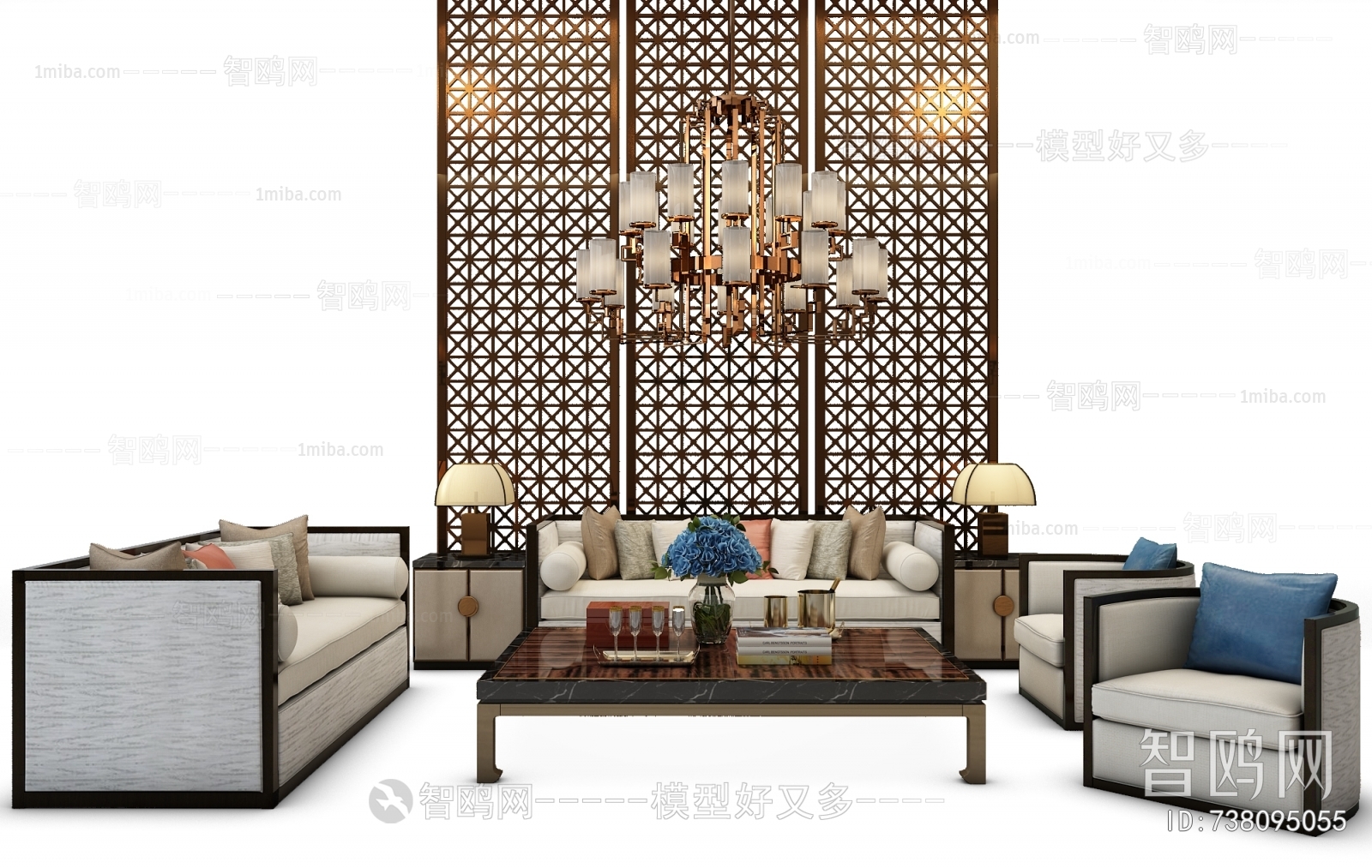 New Chinese Style Sofa Combination