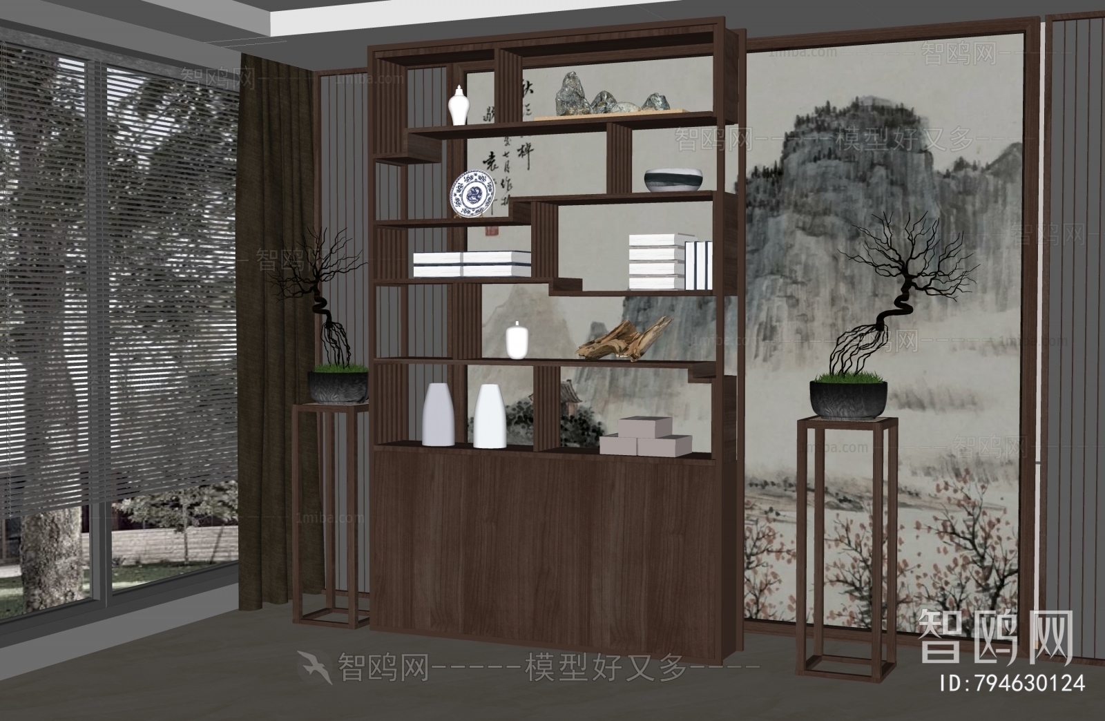 New Chinese Style Bookcase