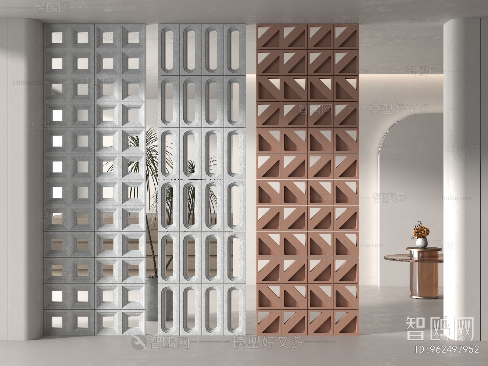 Modern Cement Brick Screen Partition