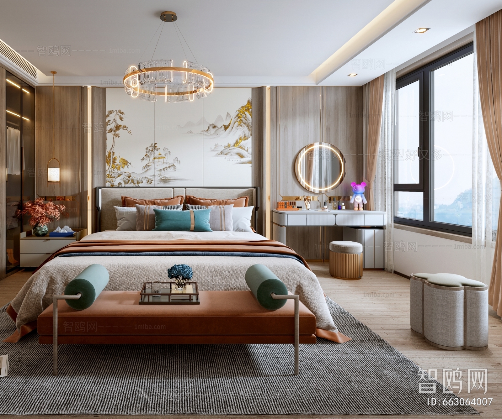 New Chinese Style Bedroom