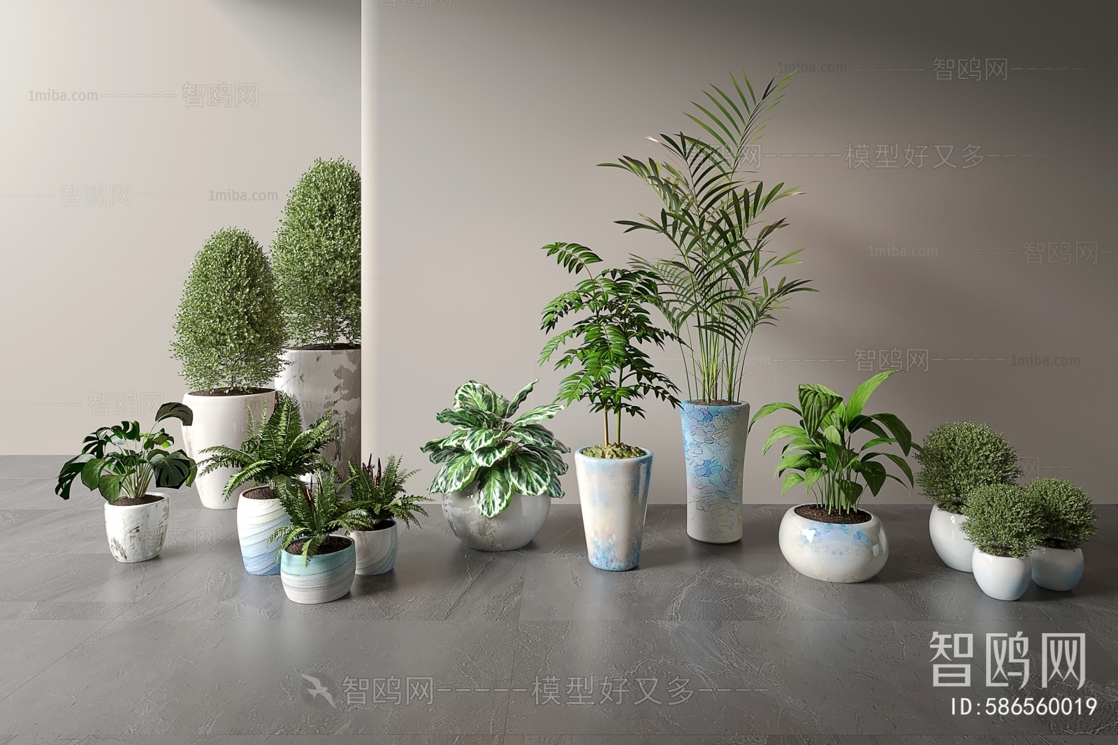 Modern Ground Green Plant Potted Plants