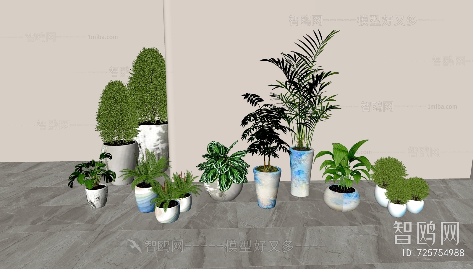 Modern Ground Green Plant Potted Plants