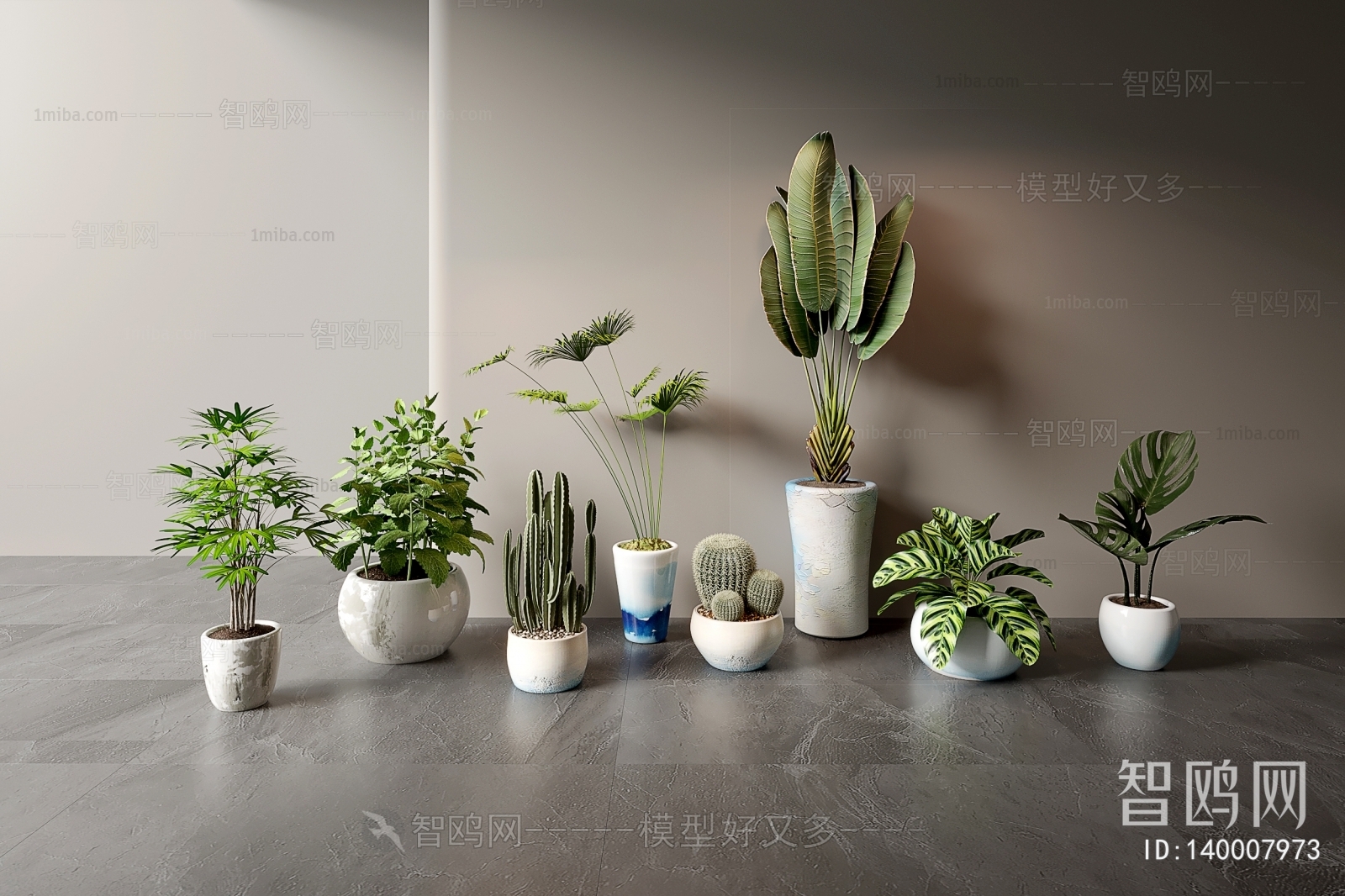 Modern Ground Green Plant Potted Plants