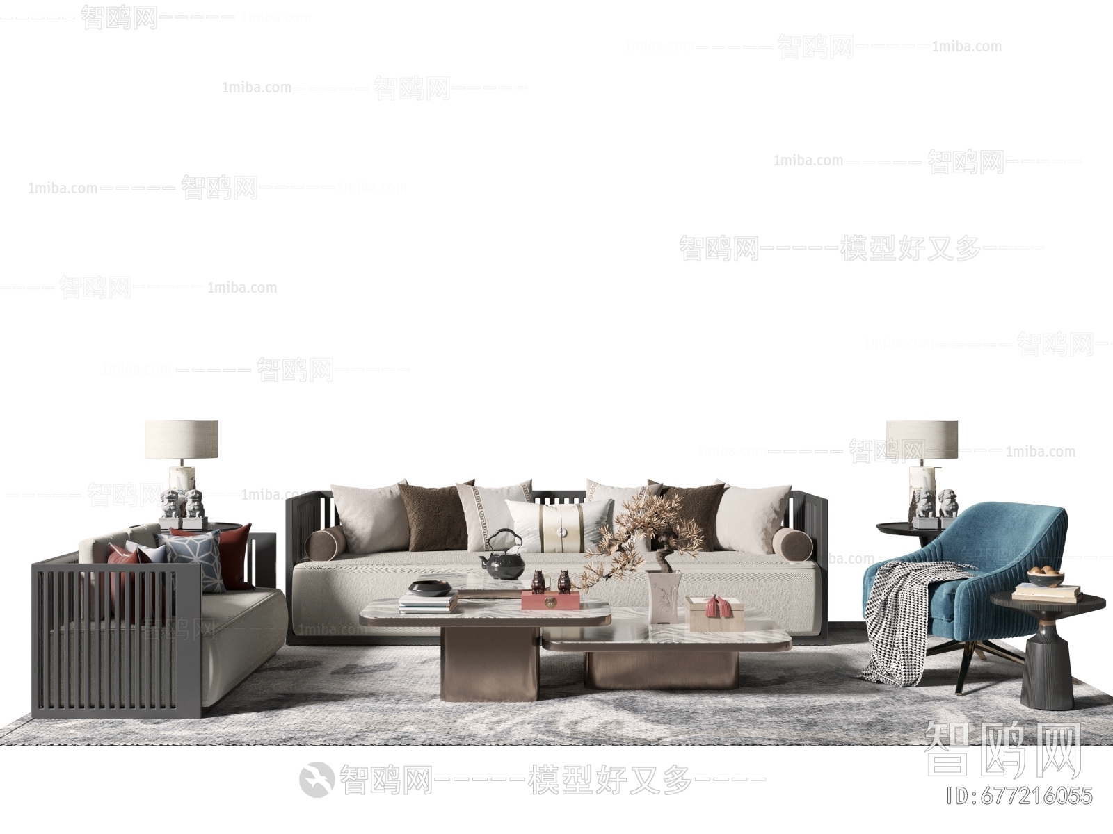 New Chinese Style Sofa Combination