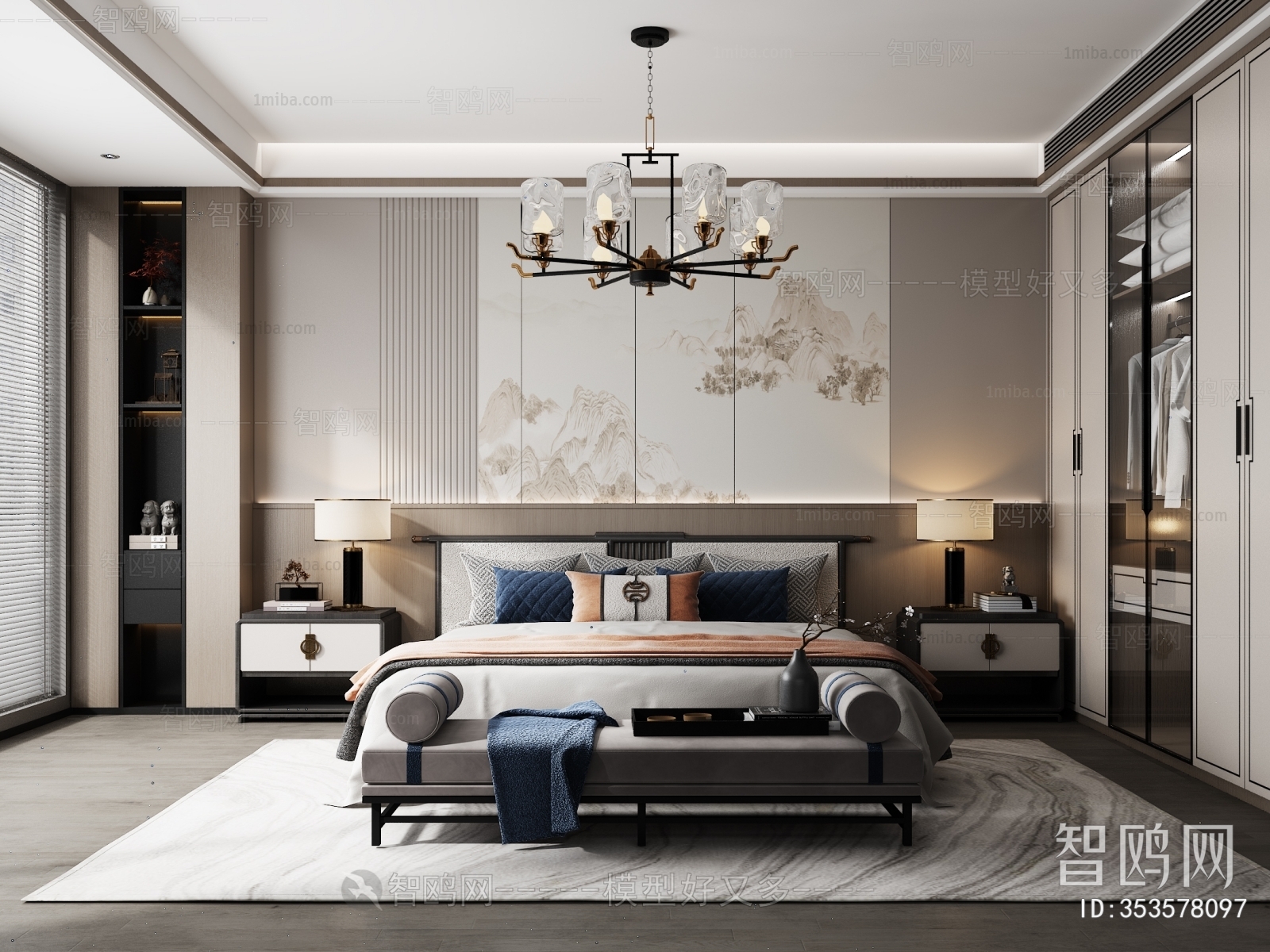 New Chinese Style Bedroom