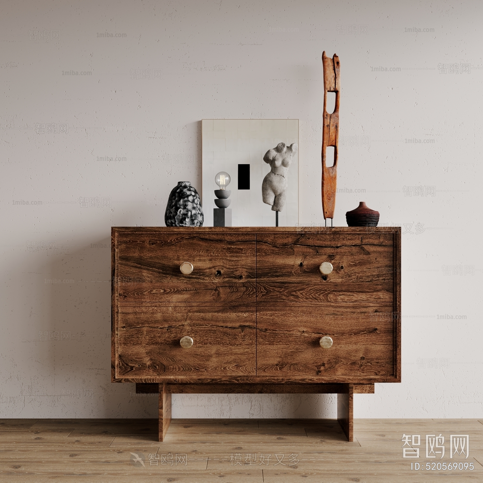 Wabi-sabi Style Side Cabinet