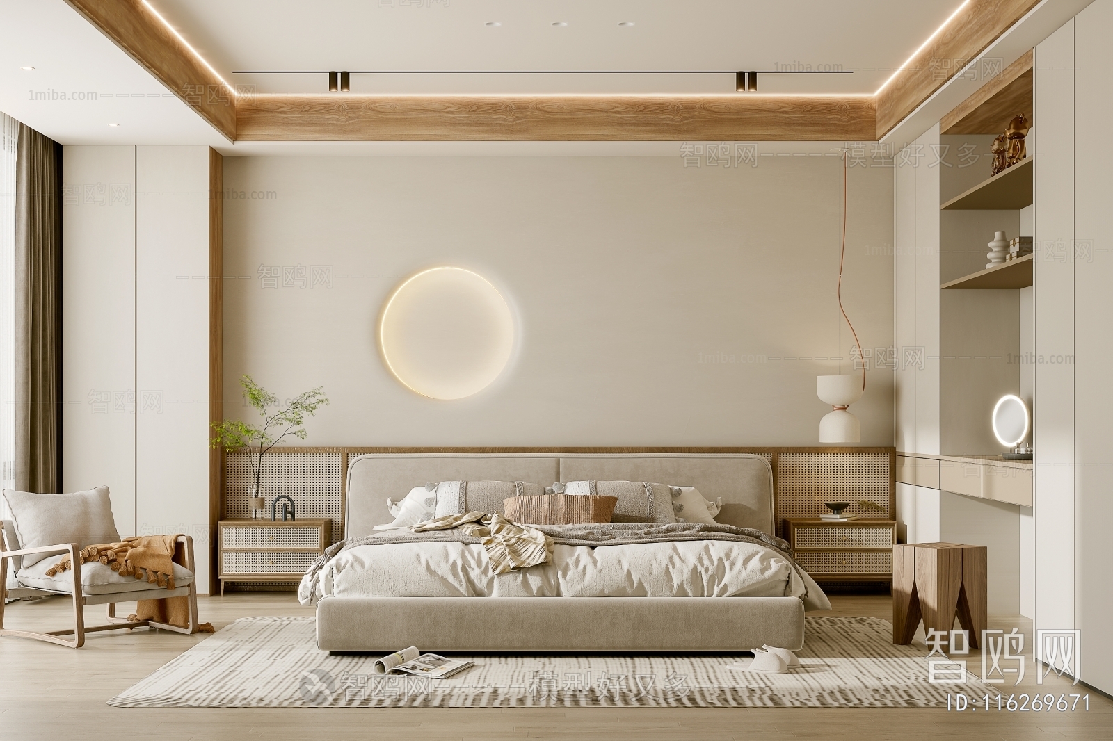 Wabi-sabi Style Modern Bedroom