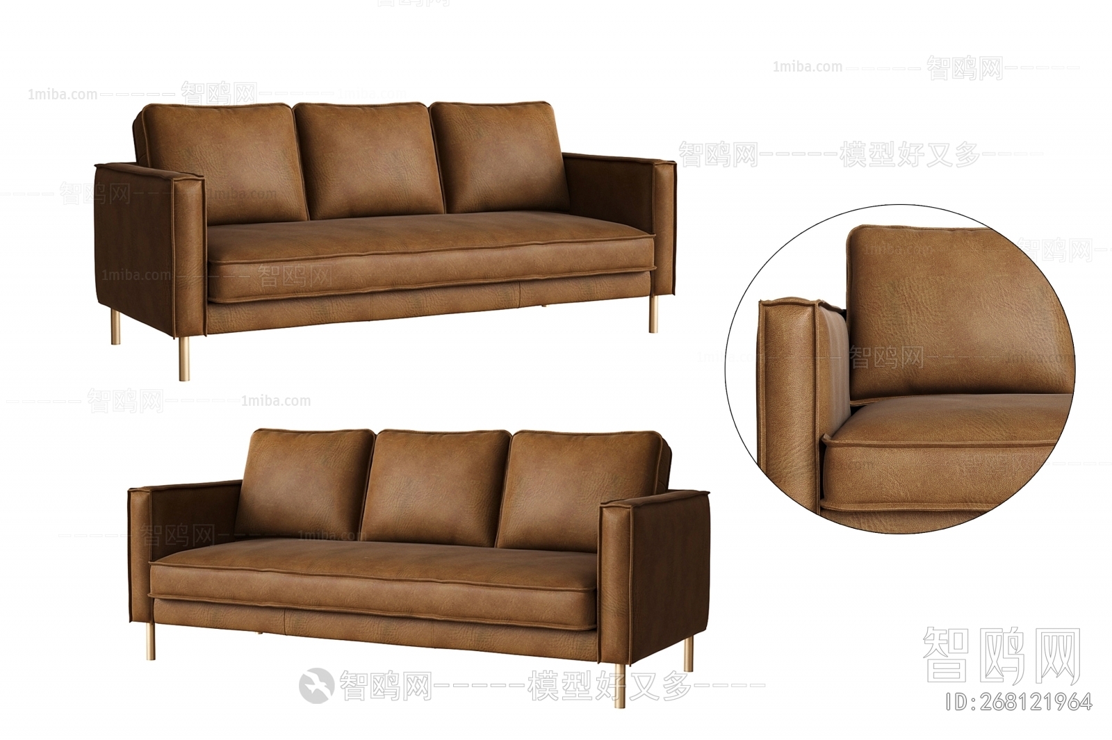 Nordic Style Three-seat Sofa