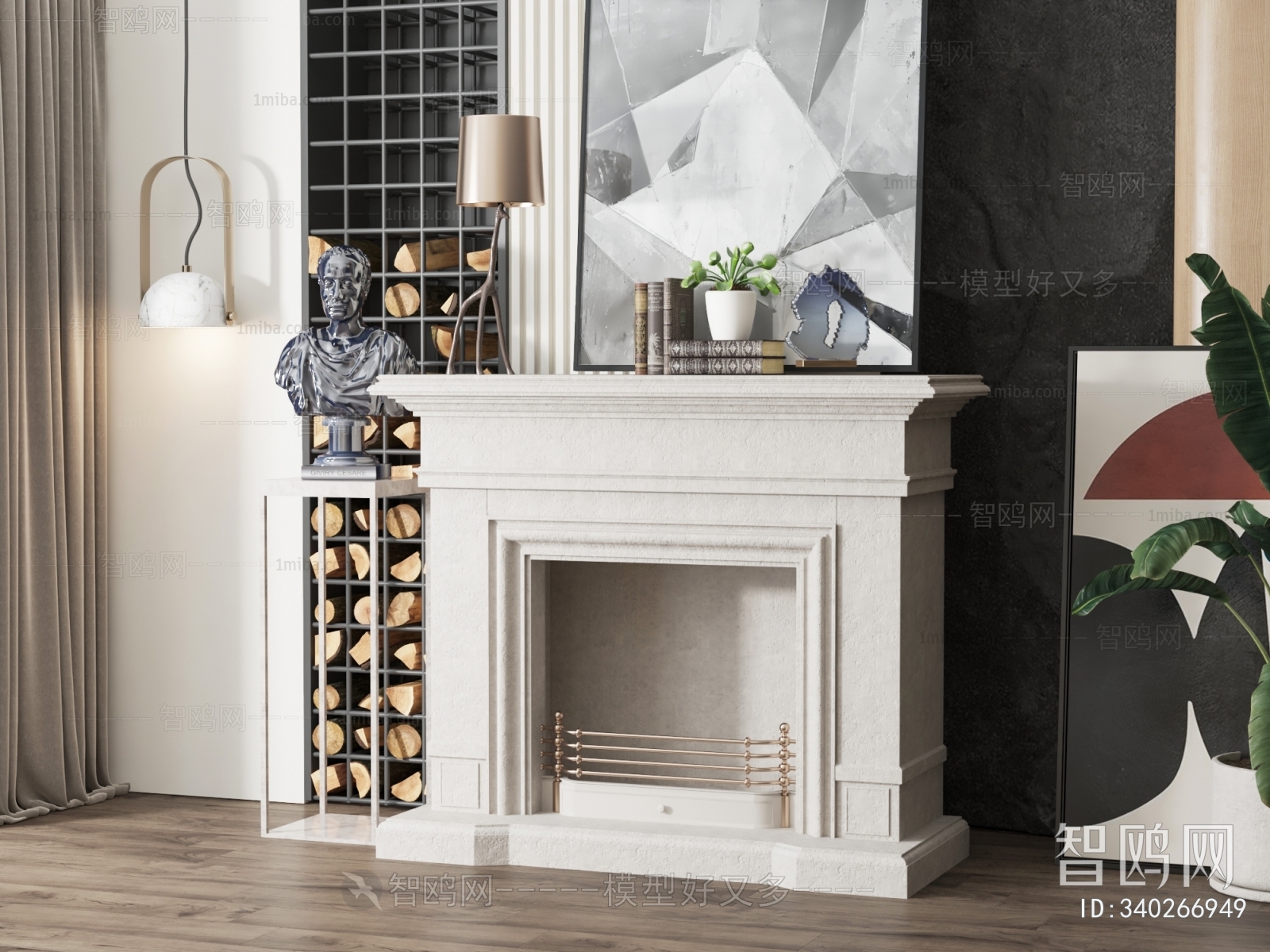 Simple European Style Fireplace