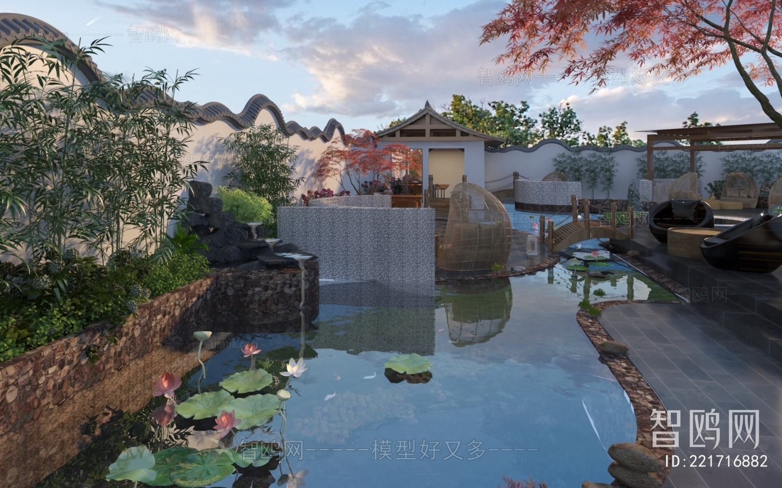 New Chinese Style Courtyard/landscape