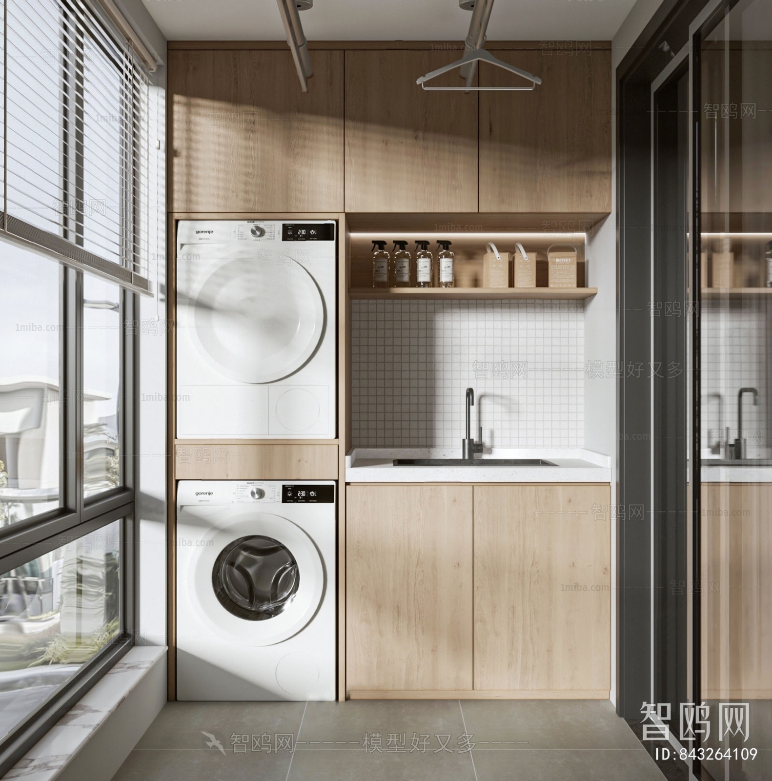 Modern Balcony Laundry Room