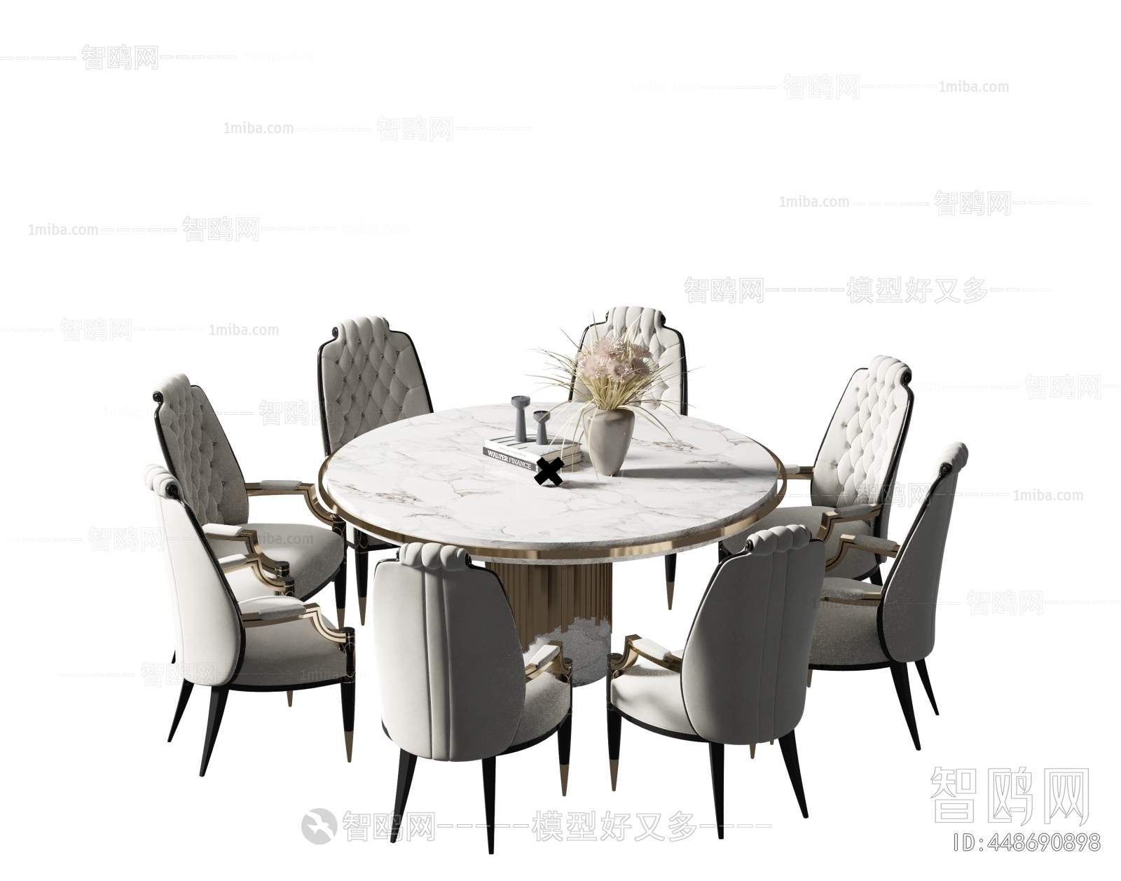 美式圆形餐桌椅