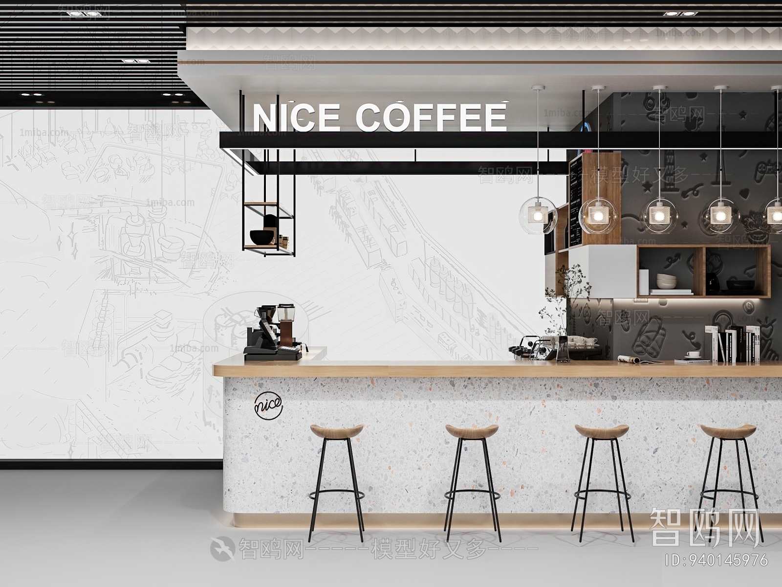 现代咖啡店操作台